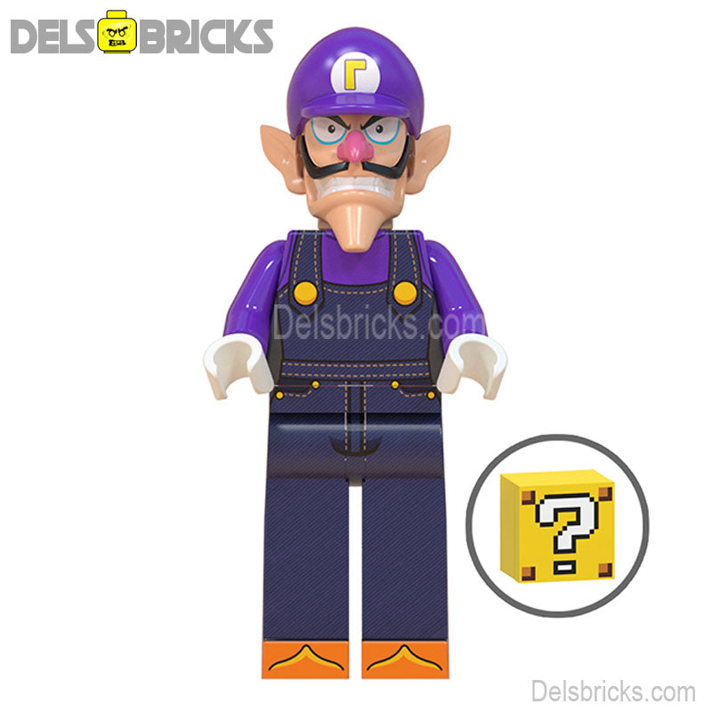 Waluigi from Super Mario Brothers Lego Minifigures Custom Toys