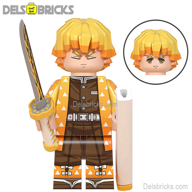 Agatsuma Zenitsu Demon Anime Slayer Custom Lego Star Wars Minifigures Toys