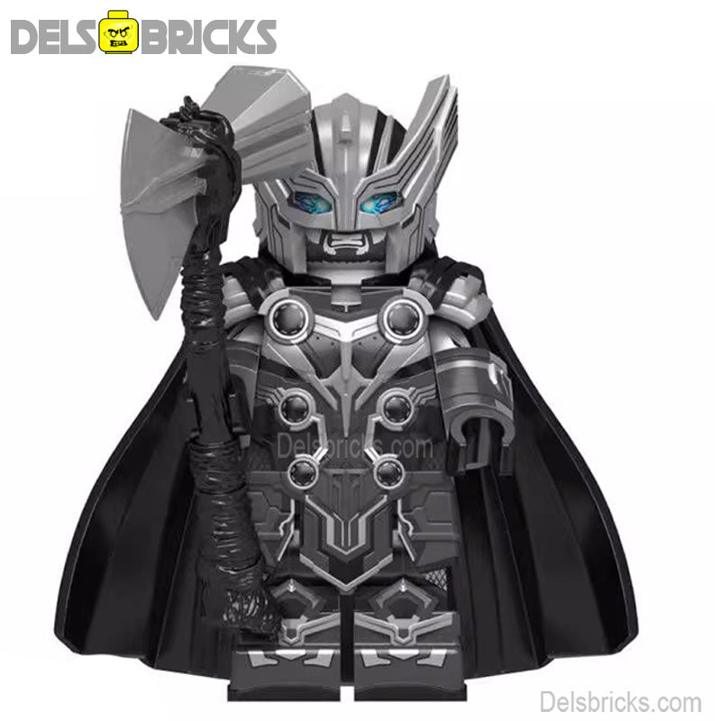 Thor Avengers Black & white Lego Marvel Minifigures Custom Toys