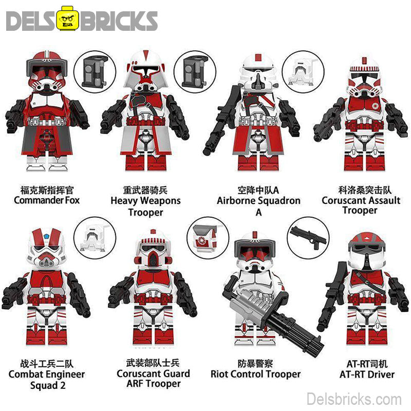 Coruscant Guard Clone troopers Set of 8 | Lego Minifigures Custom Toys