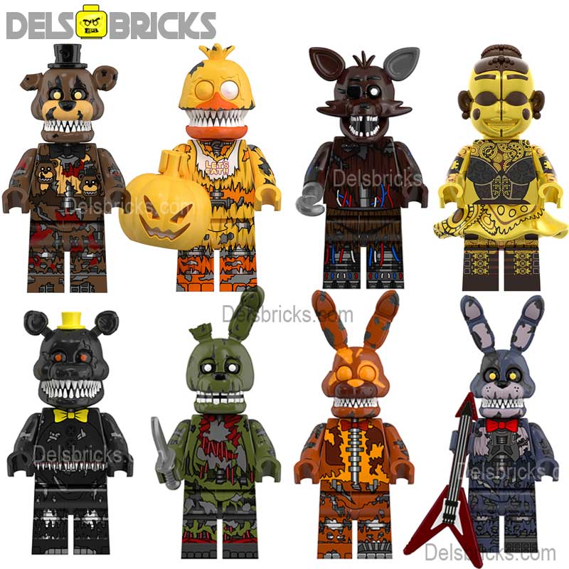 Five Nights At Freddys set of 8 Lego Minifigures custom toys Set1
