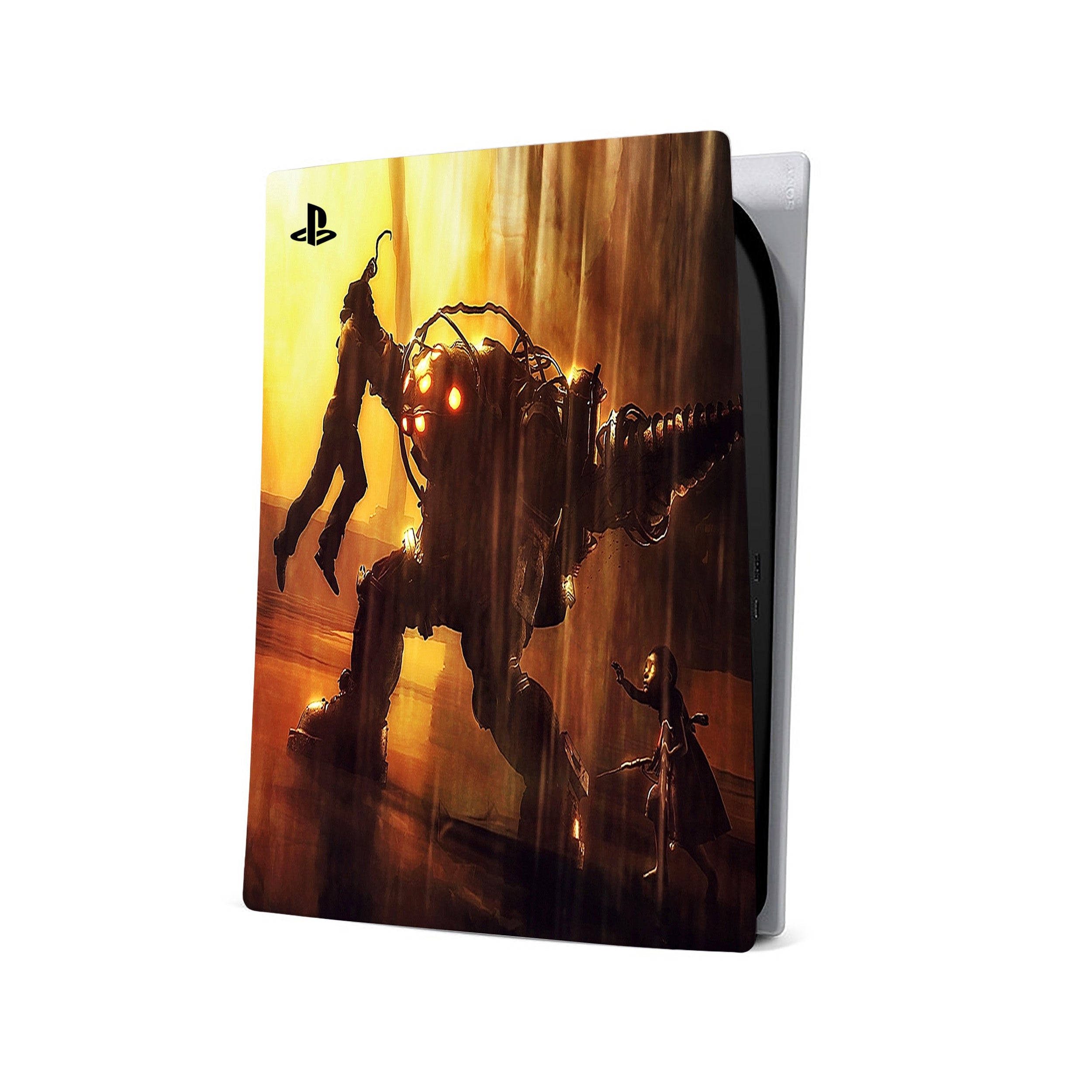 A video game skin featuring a Bioshock Big Baddy design for the PS5.