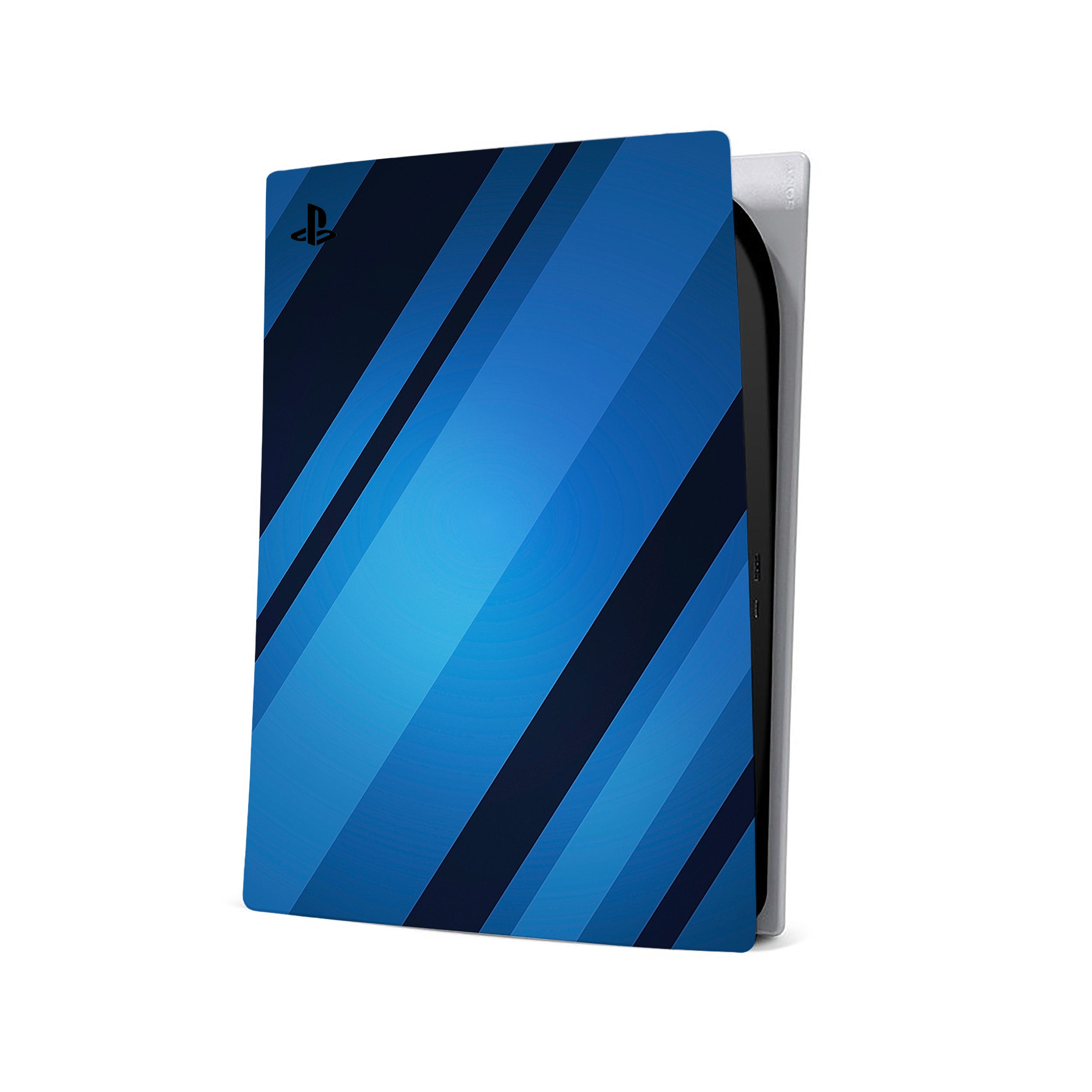 A video game skin featuring a Blue Streaks design for the PS5.