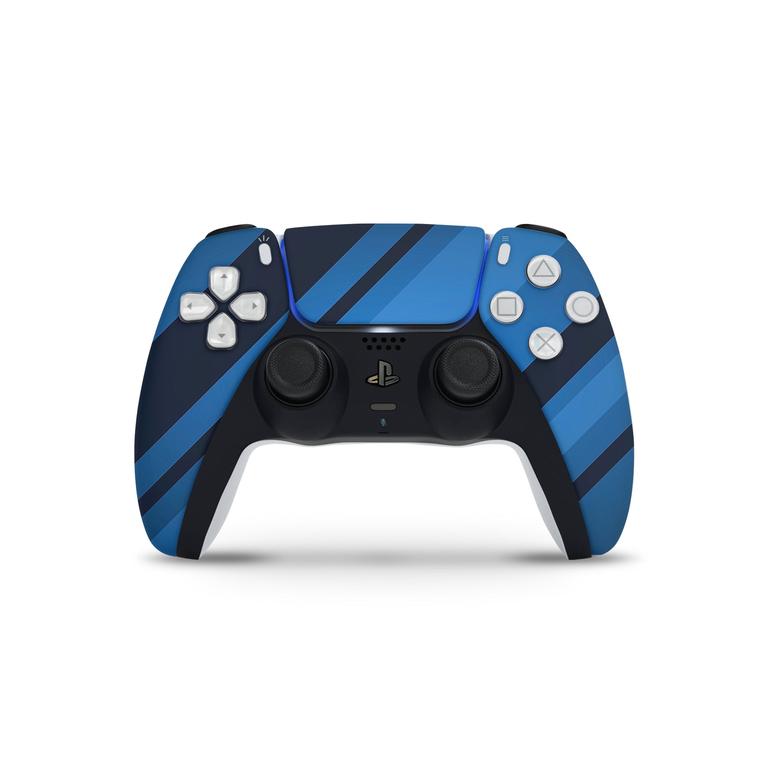 A video game skin featuring a Blue Streaks design for the PS5 DualSense Controller.