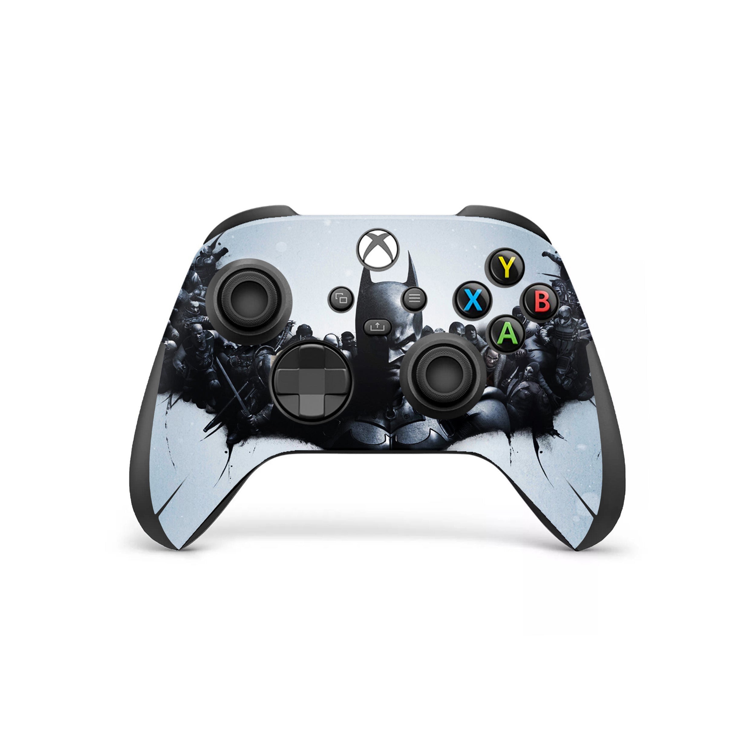 A video game skin featuring a DC Batman design for the Xbox Wireless Controller.