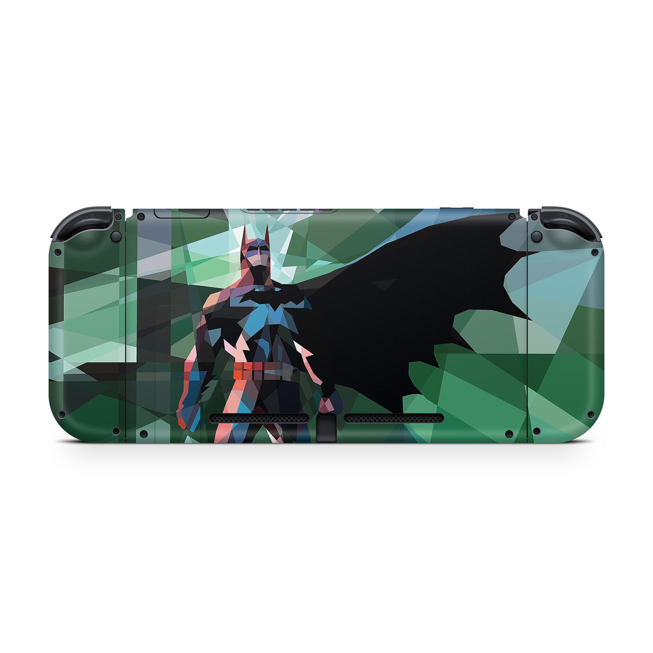 A video game skin featuring a DC Batman design for the Nintendo Switch.