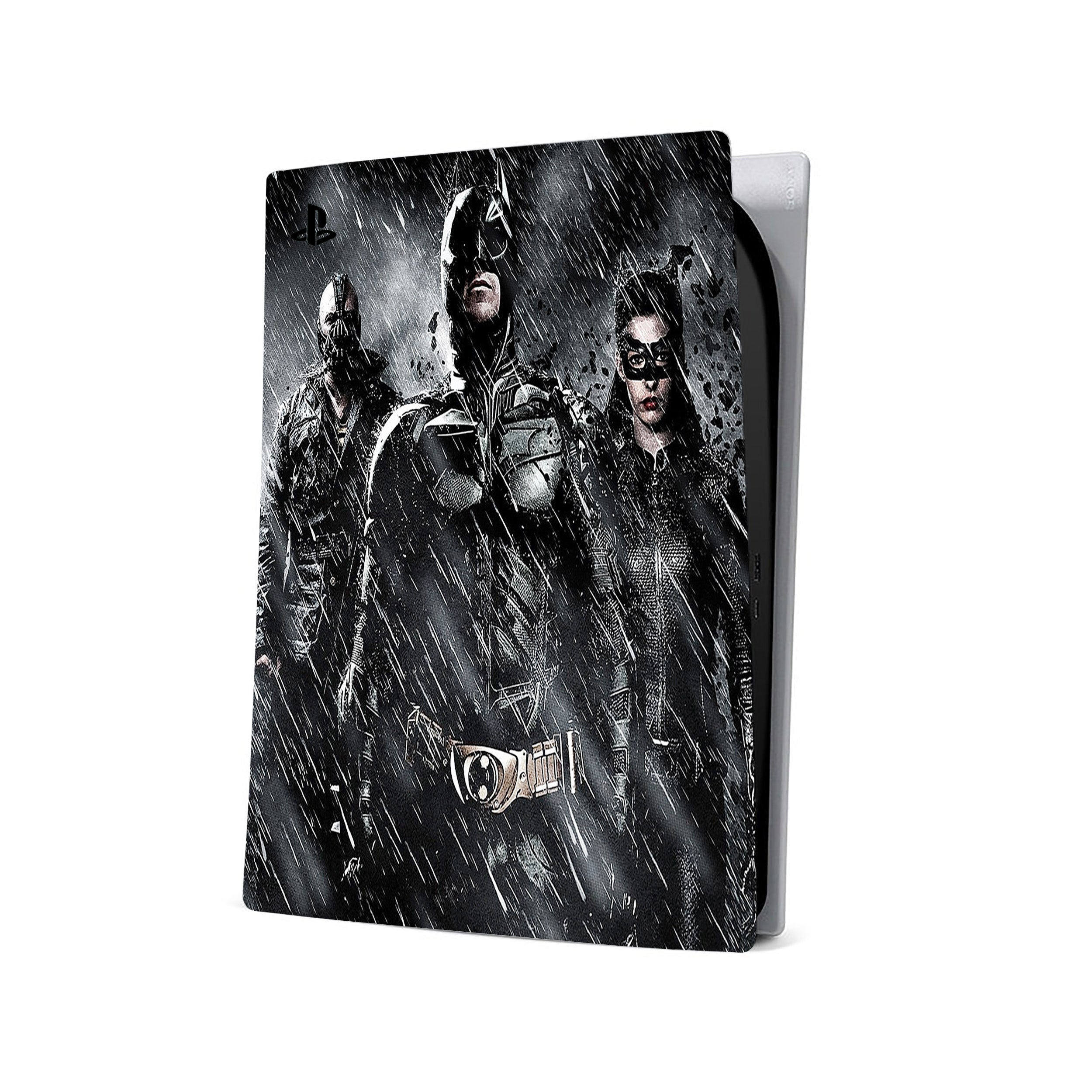 A video game skin featuring a DC Batman design for the PS5.