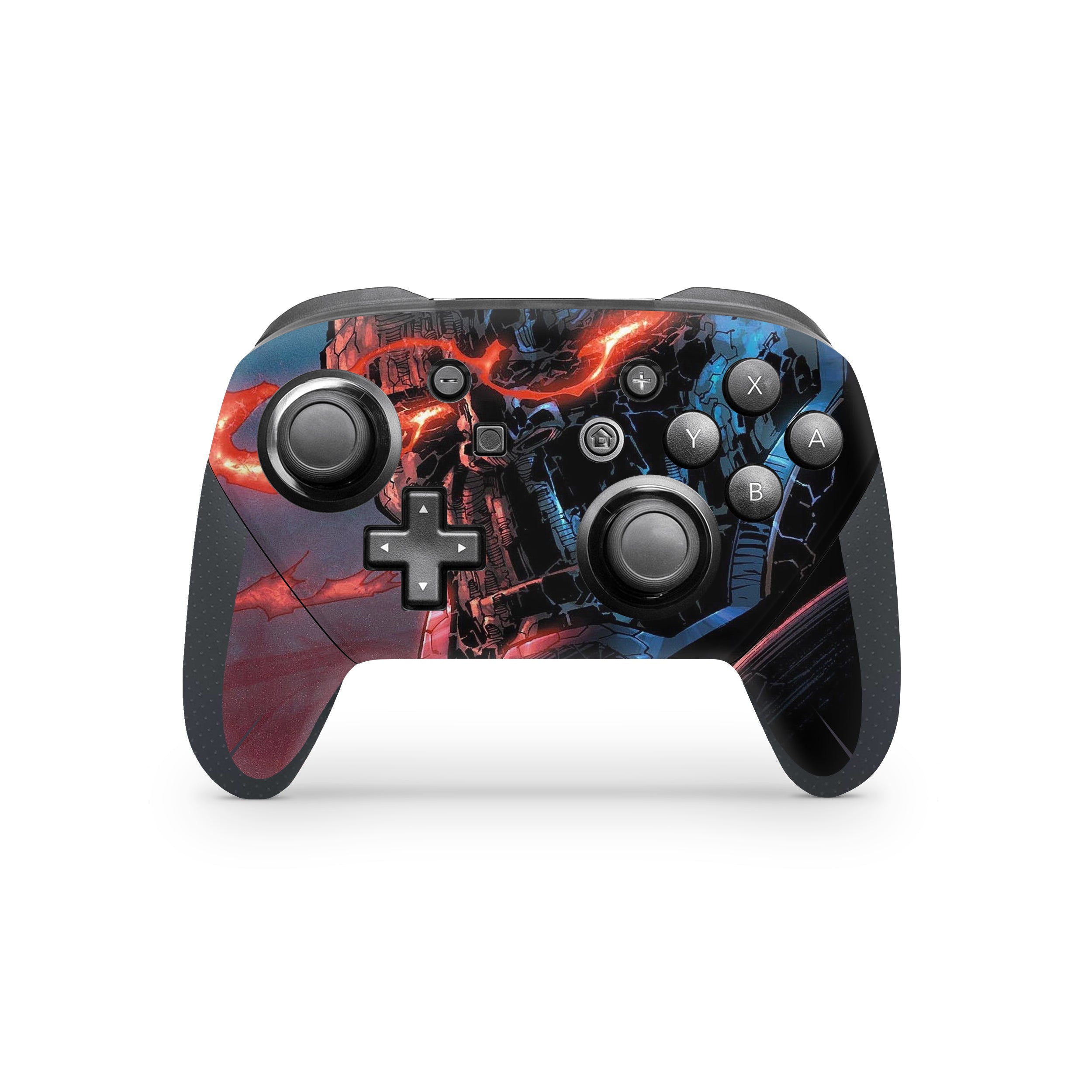 A video game skin featuring a DC Darkseid design for the Switch Pro Controller.