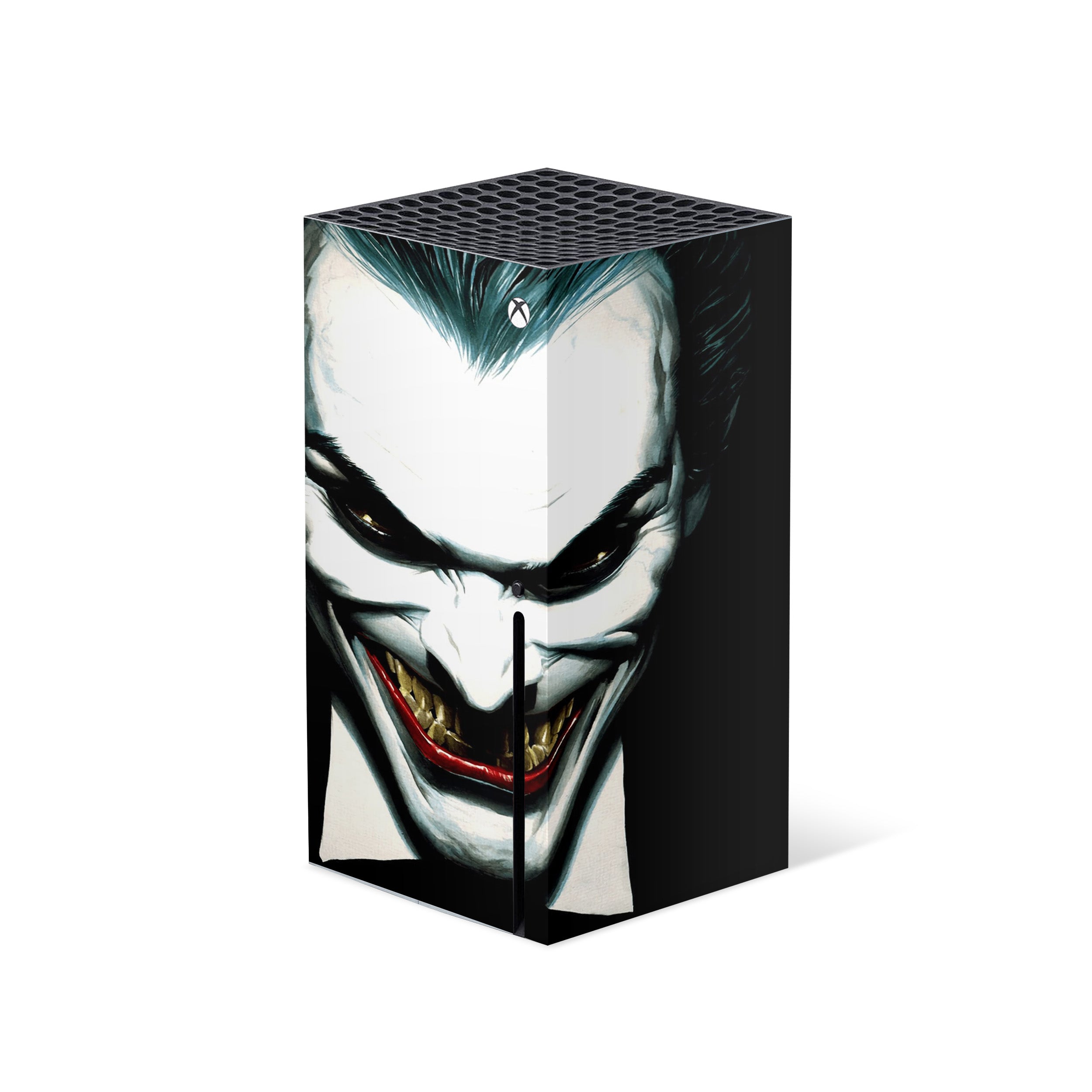 A video game skin featuring a DC Joker design for the Xbox Series X.