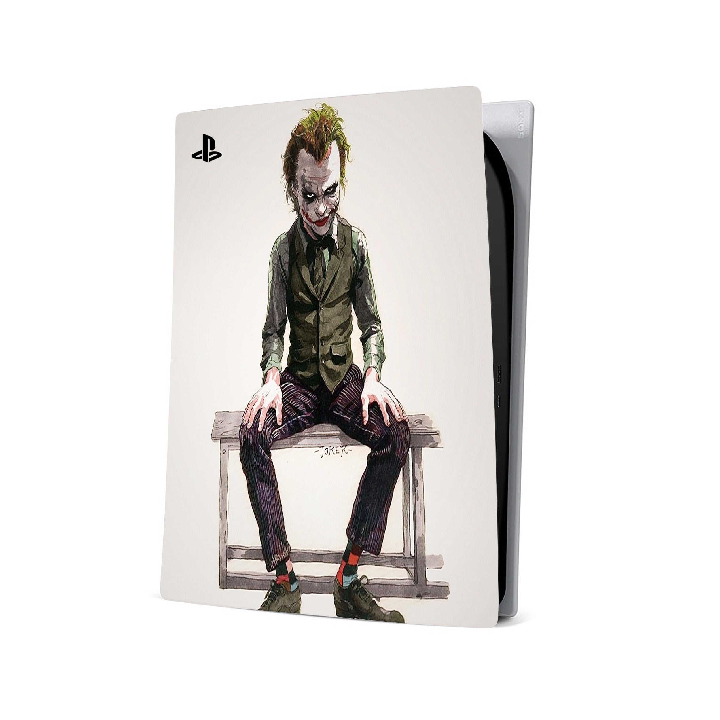 A video game skin featuring a DC Joker design for the PS5.