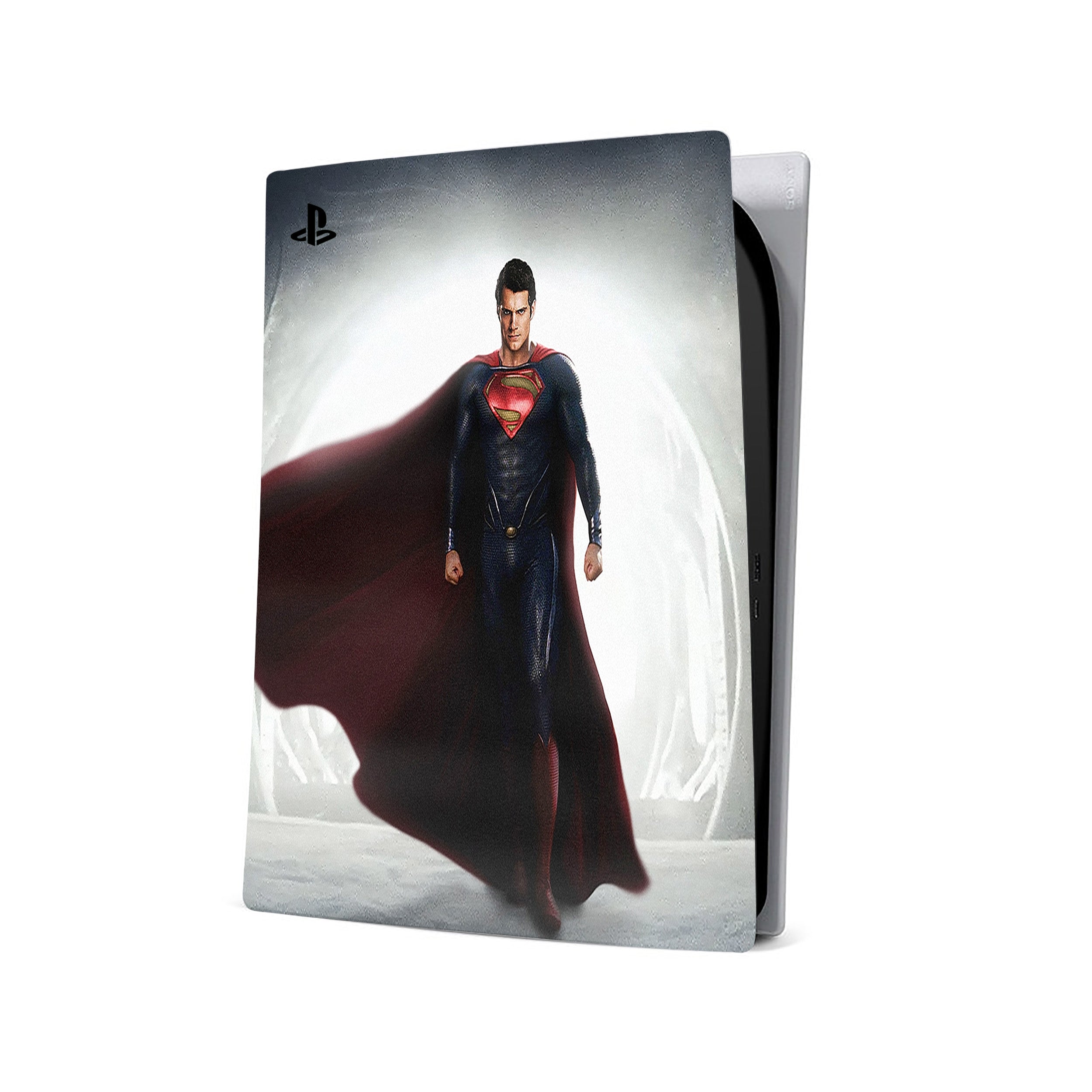 A video game skin featuring a DC Superman Man Of Steel design for the PS5.