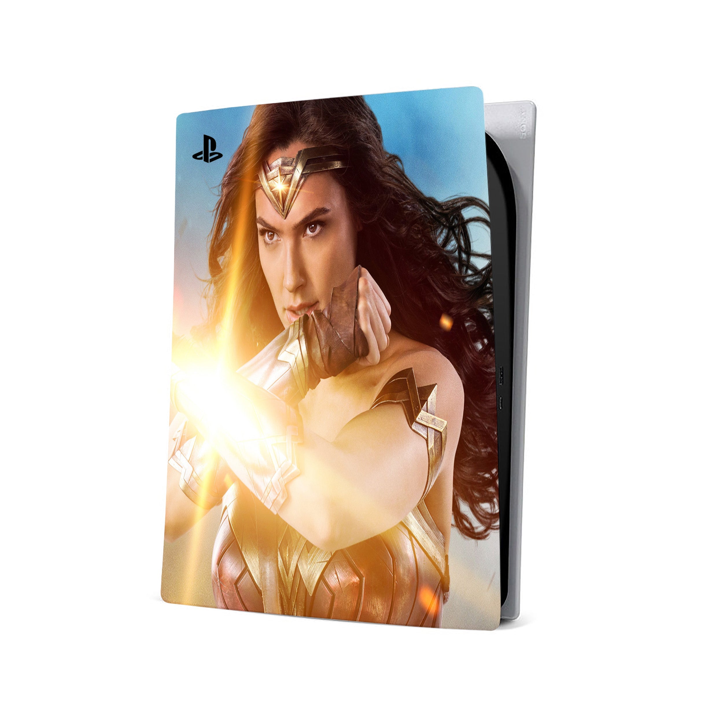 A video game skin featuring a DC Wonder Woman design for the PS5.