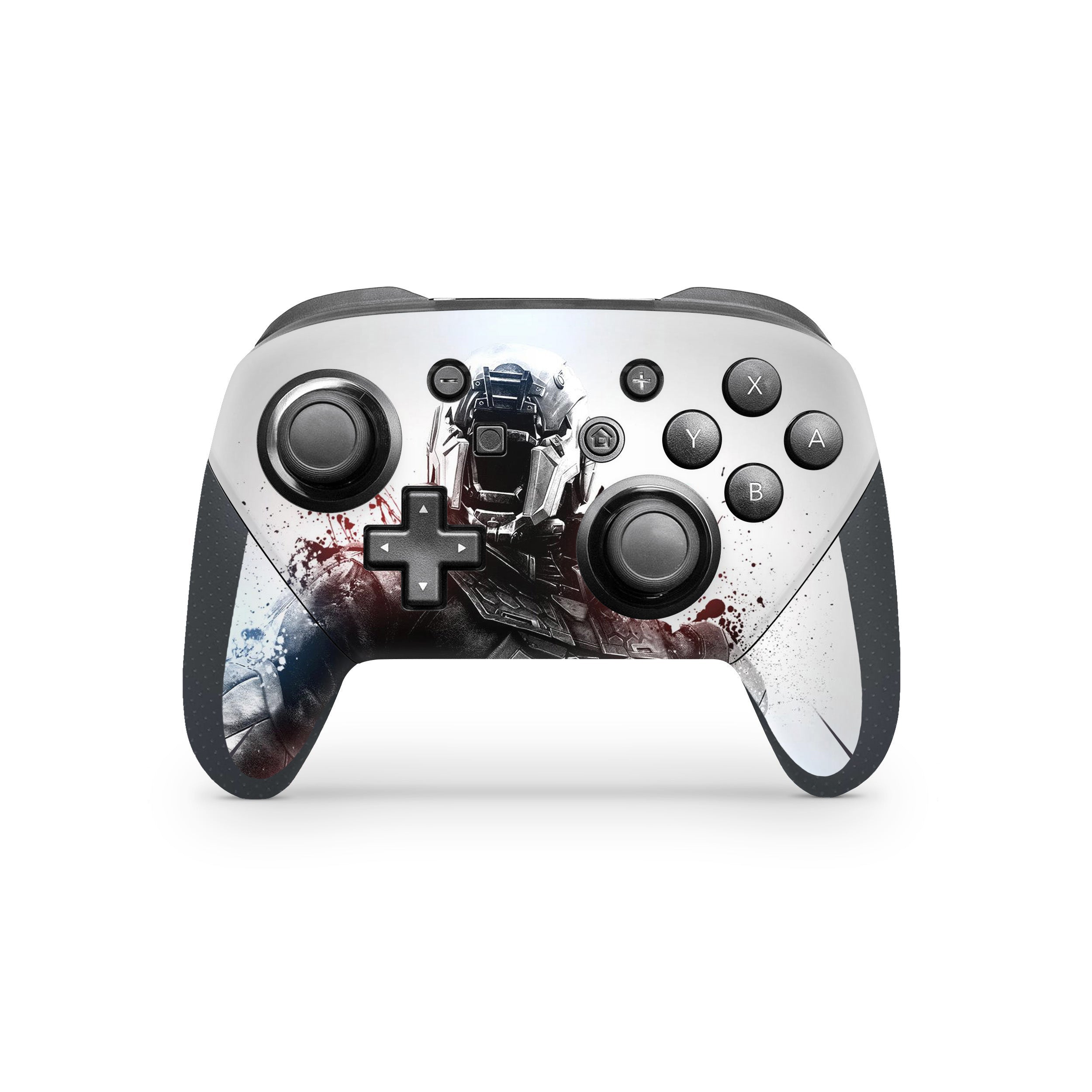 A video game skin featuring a Destiny design for the Switch Pro Controller.