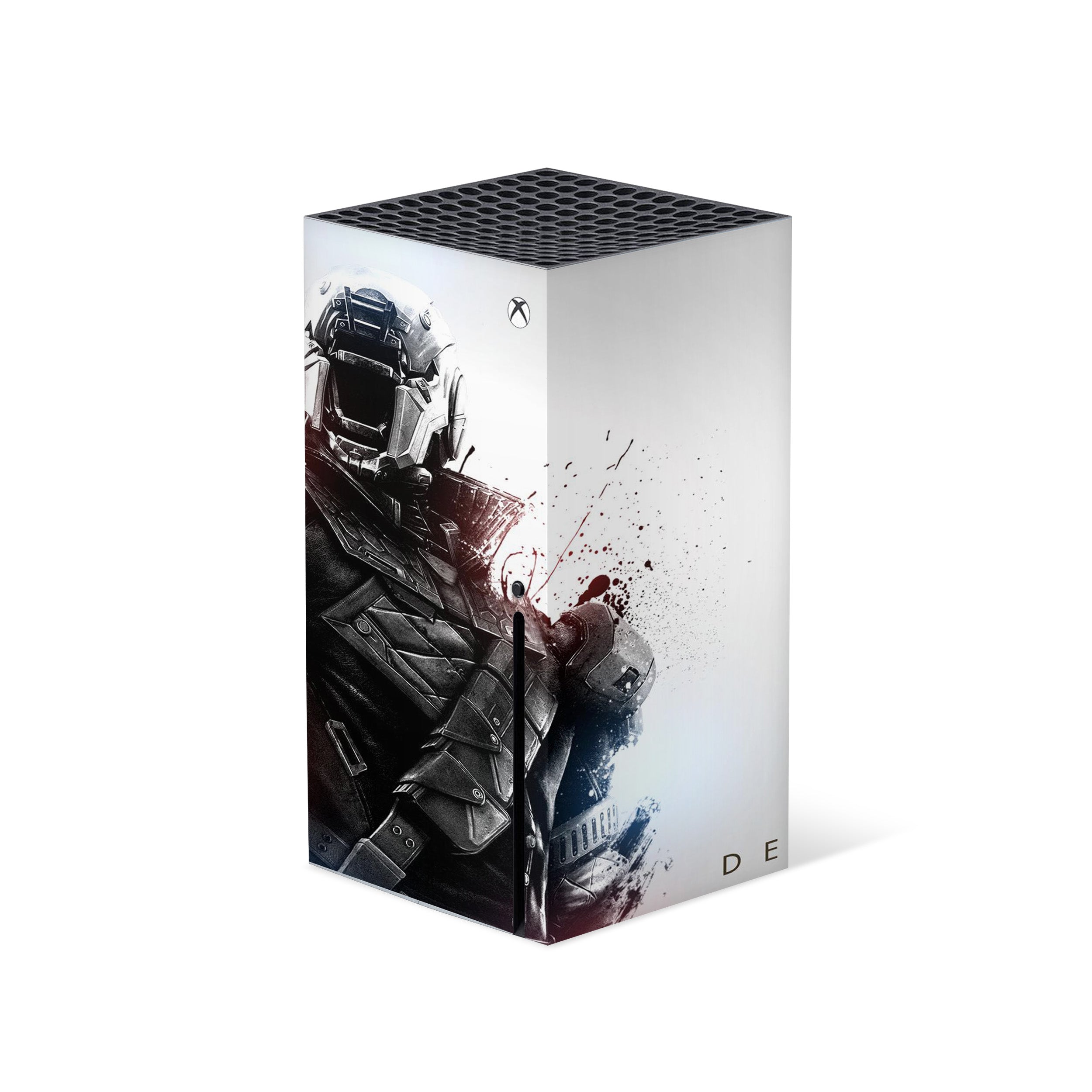 A video game skin featuring a Destiny design for the Xbox Series X.