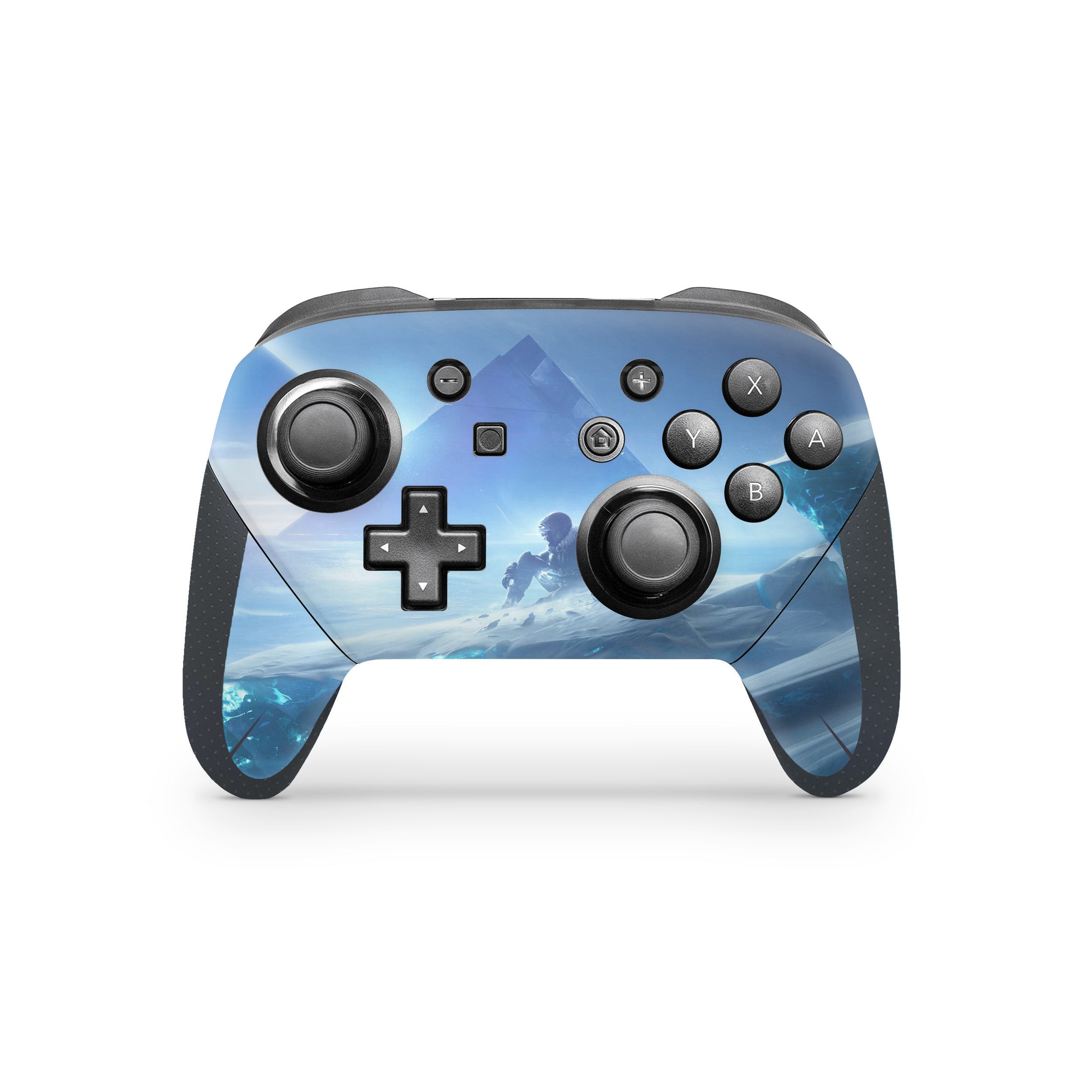 A video game skin featuring a Destiny 2 design for the Switch Pro Controller.