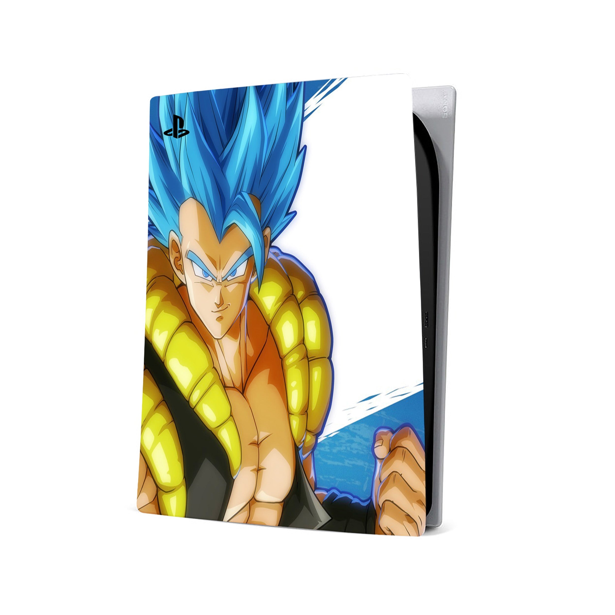 A video game skin featuring a Dragon Ball Fighterz Gogeta design for the PS5.