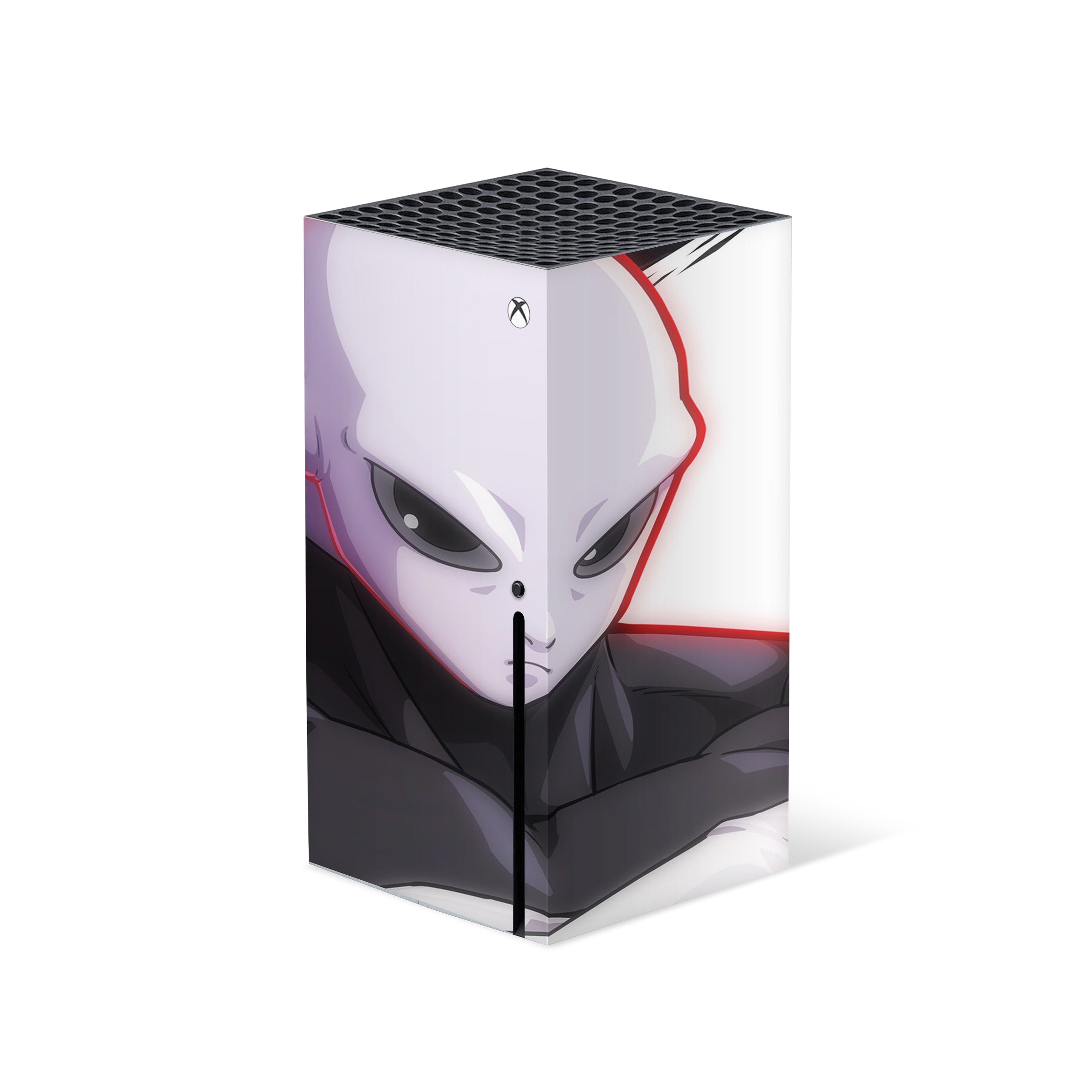 A video game skin featuring a Dragon Ball Fighterz Jiren design for the Xbox Series X.