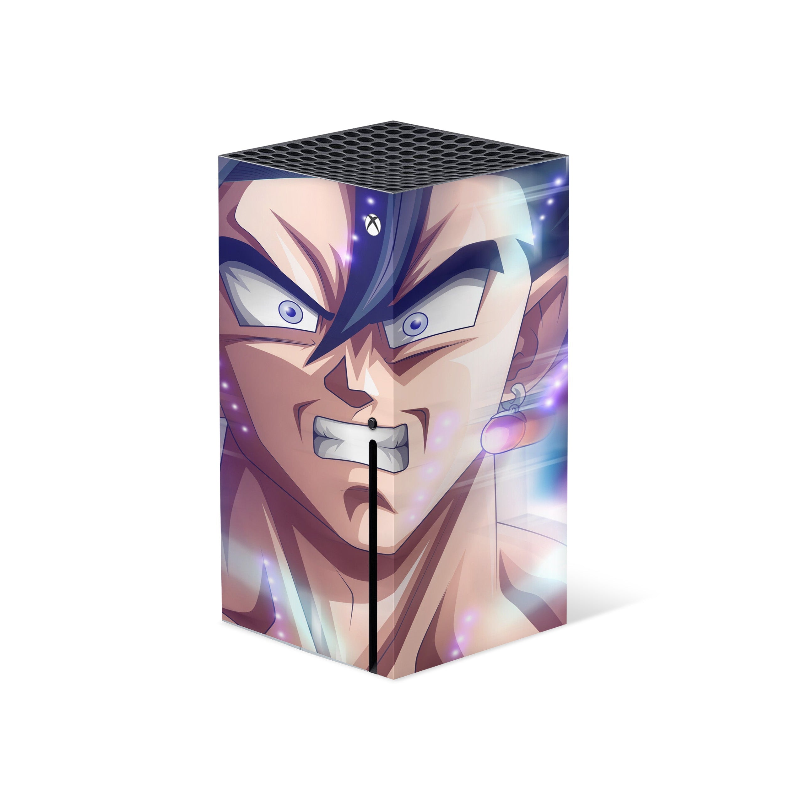 A video game skin featuring a Dragon Ball Fighterz Vegito design for the Xbox Series X.