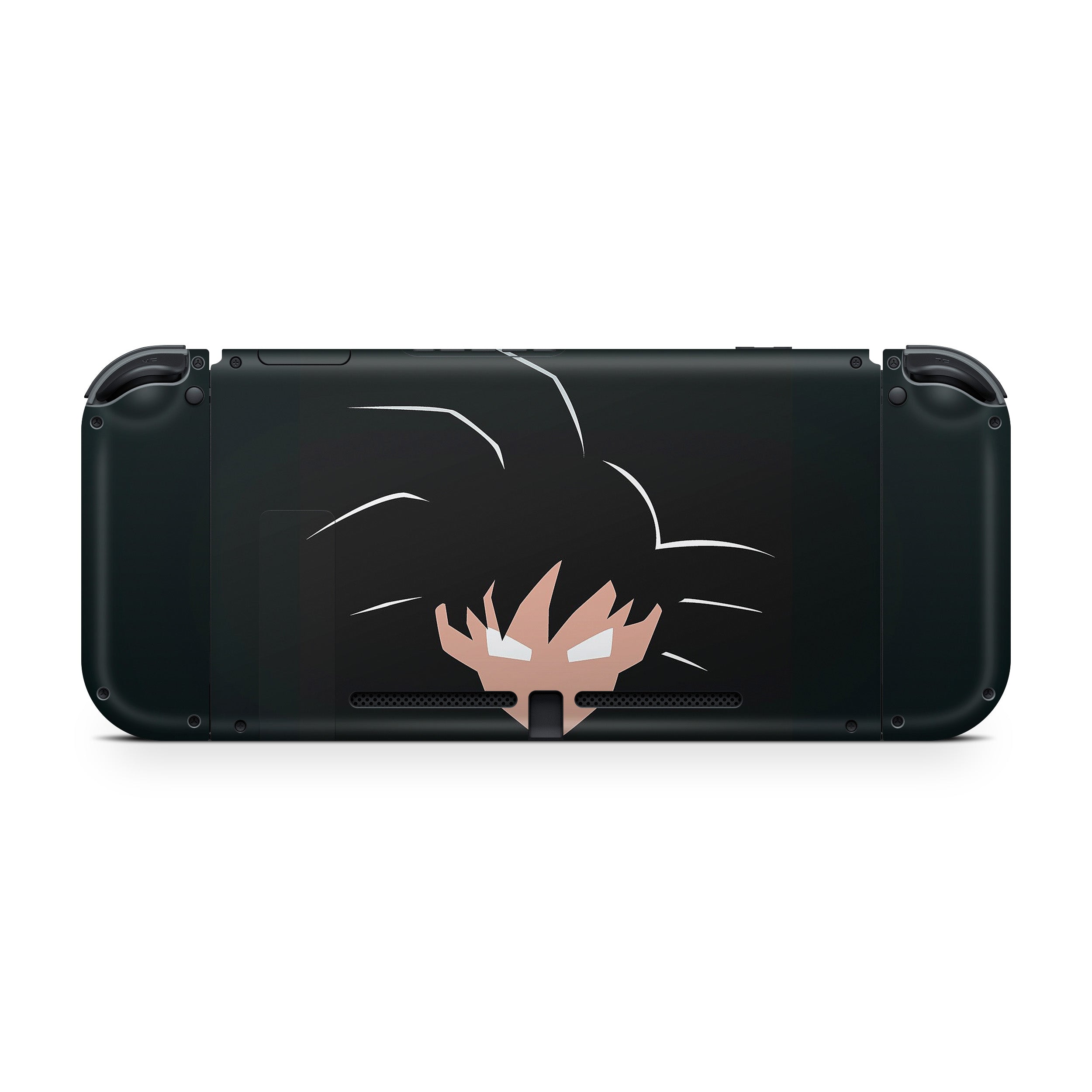 A video game skin featuring a Dragon Ball Z Black Goku design for the Nintendo Switch.