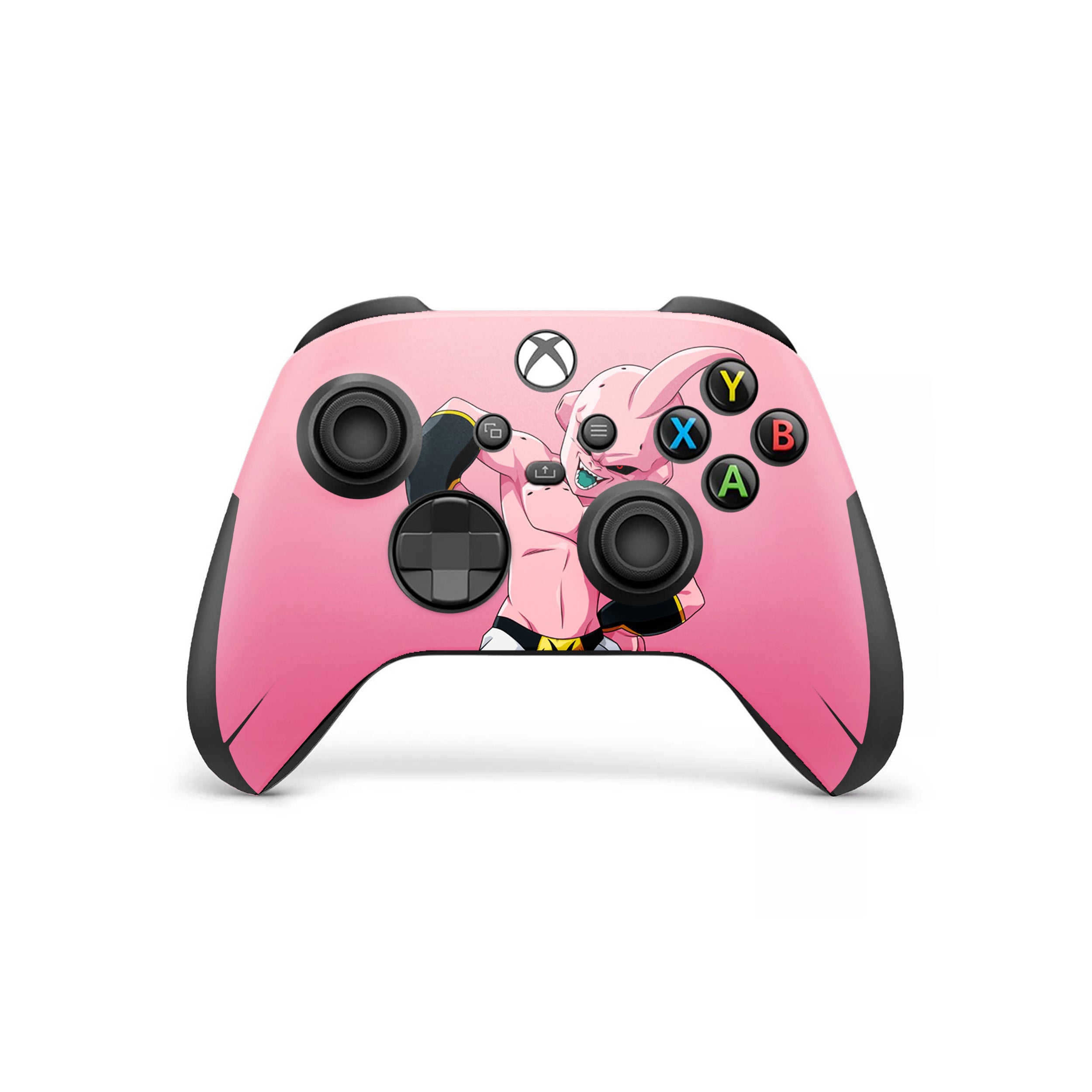 A video game skin featuring a Dragon Ball Z Kid Buu design for the Xbox Wireless Controller.