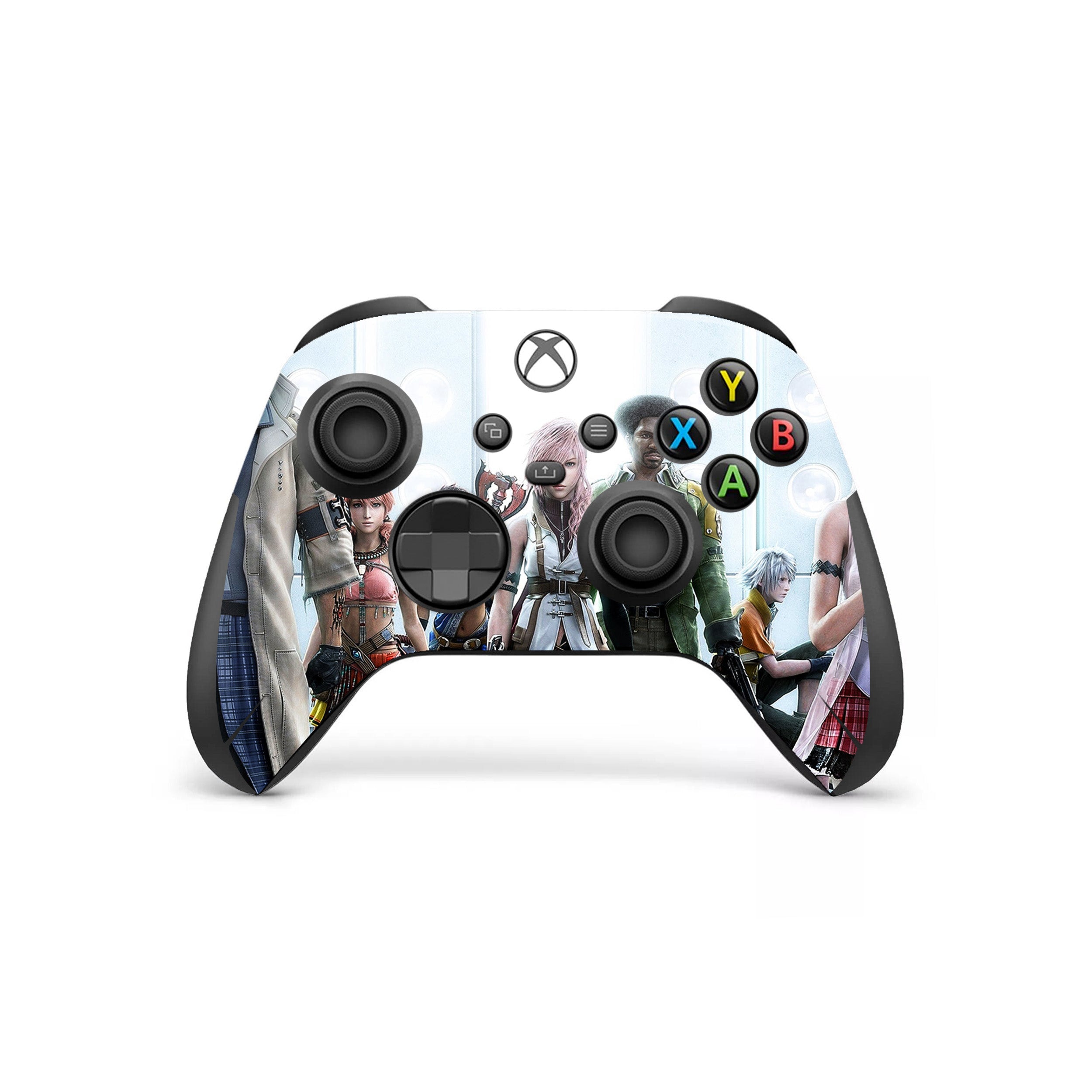 A video game skin featuring a Final Fantasy 13 Squad design for the Xbox Wireless Controller.