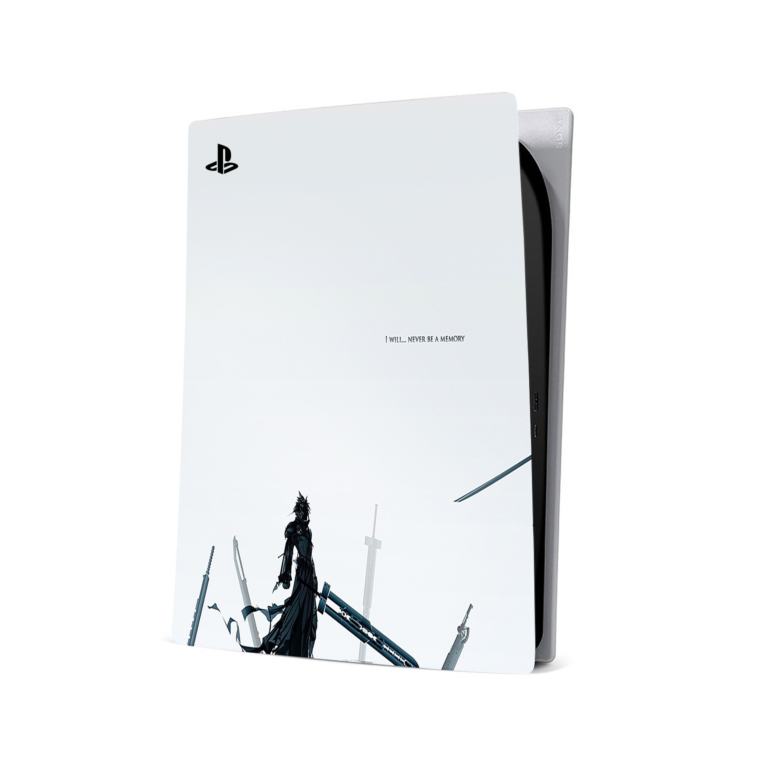 A video game skin featuring a Final Fantasy 7 Cloud design for the PS5.
