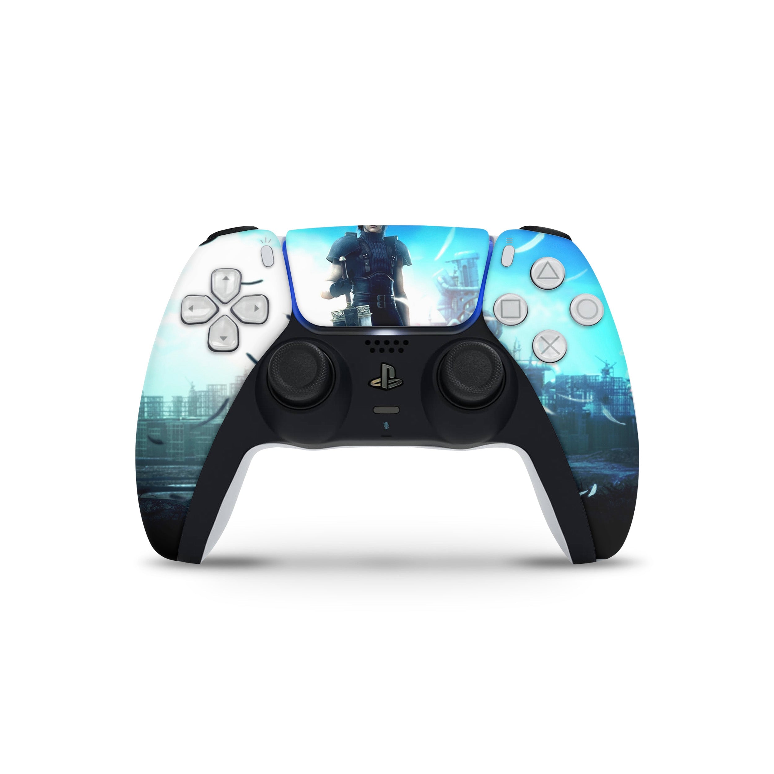 A video game skin featuring a Final Fantasy 7 Cloud And Sephiroth design for the PS5 DualSense Controller.