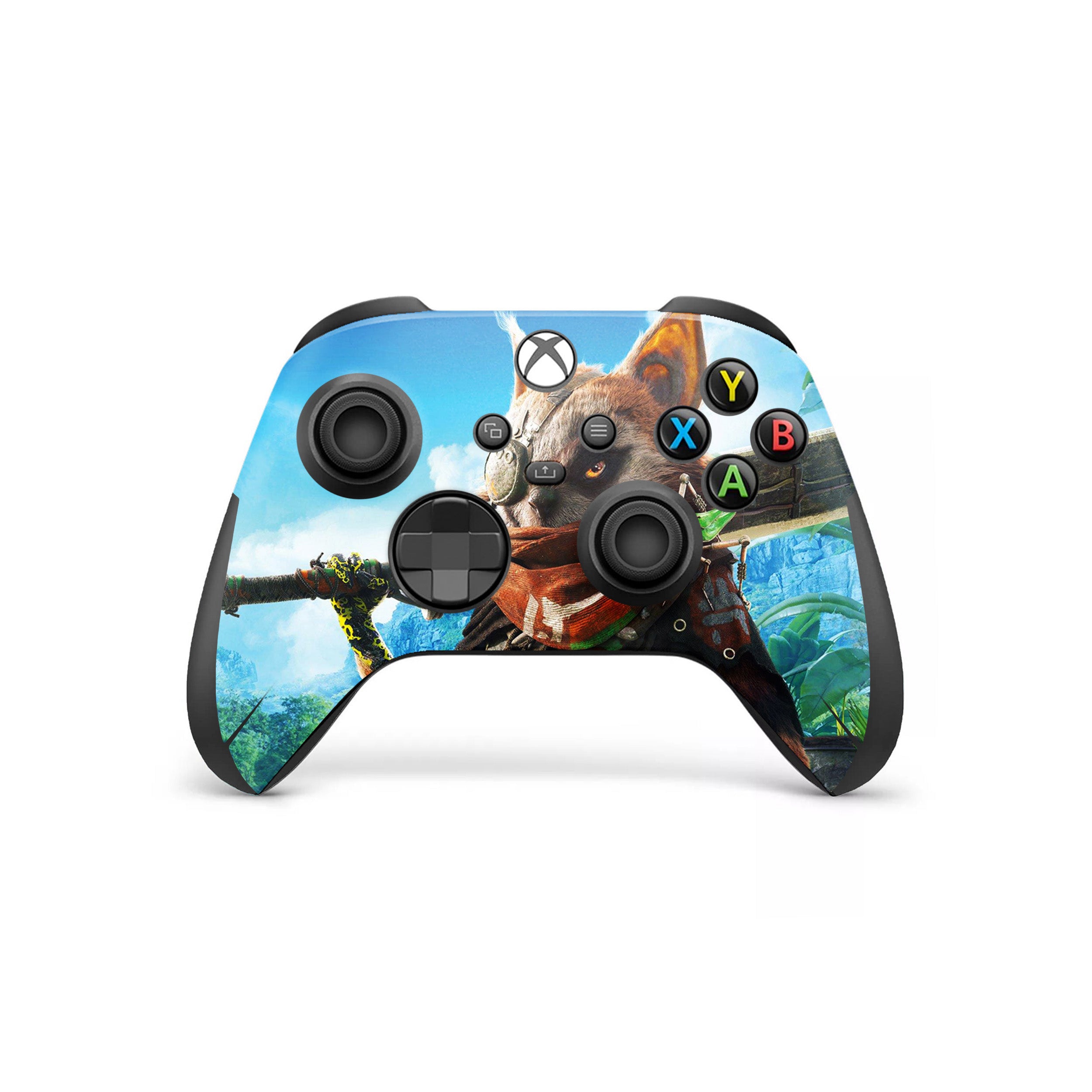 A video game skin featuring a Biomutant design for the Xbox Wireless Controller.