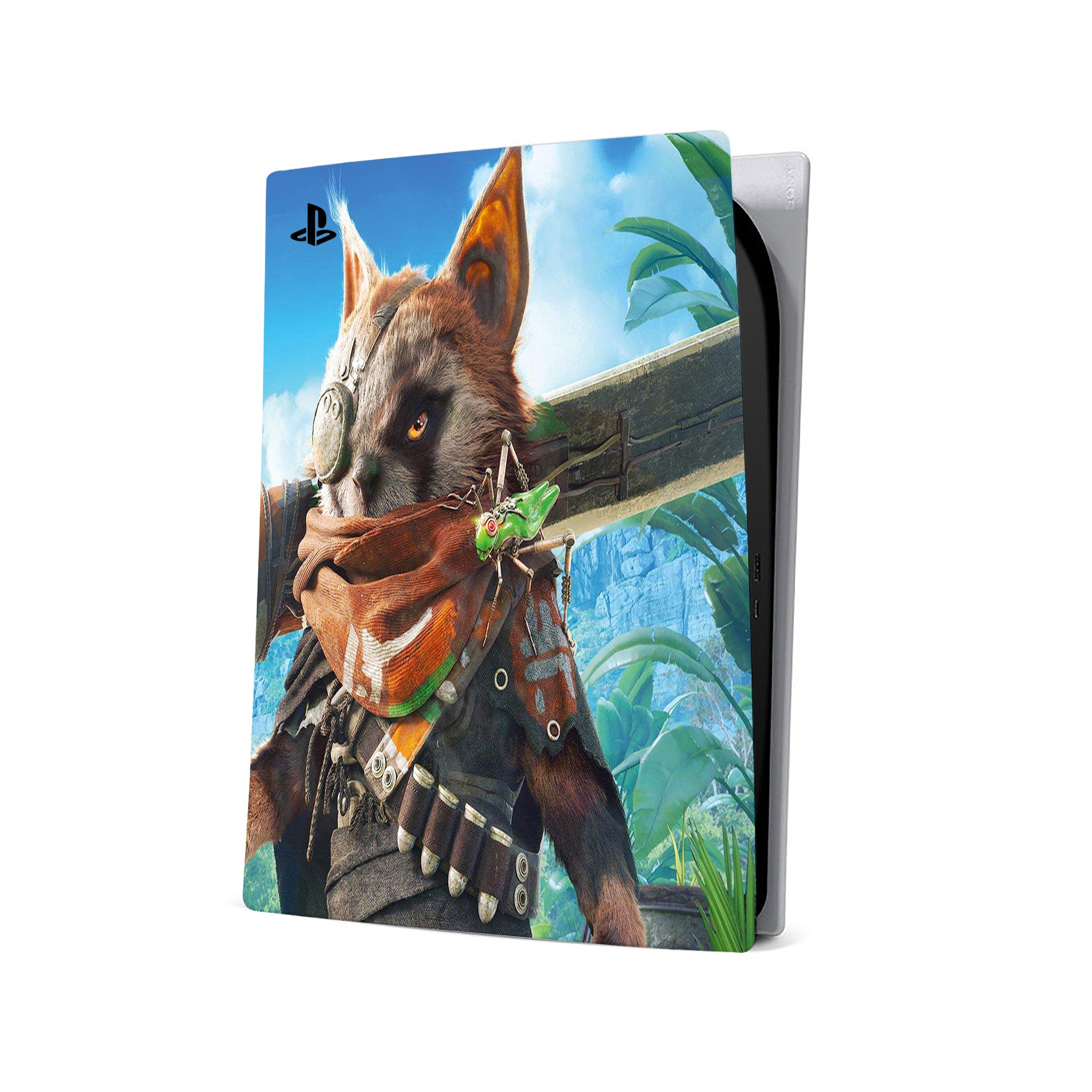 A video game skin featuring a Biomutant design for the PS5.