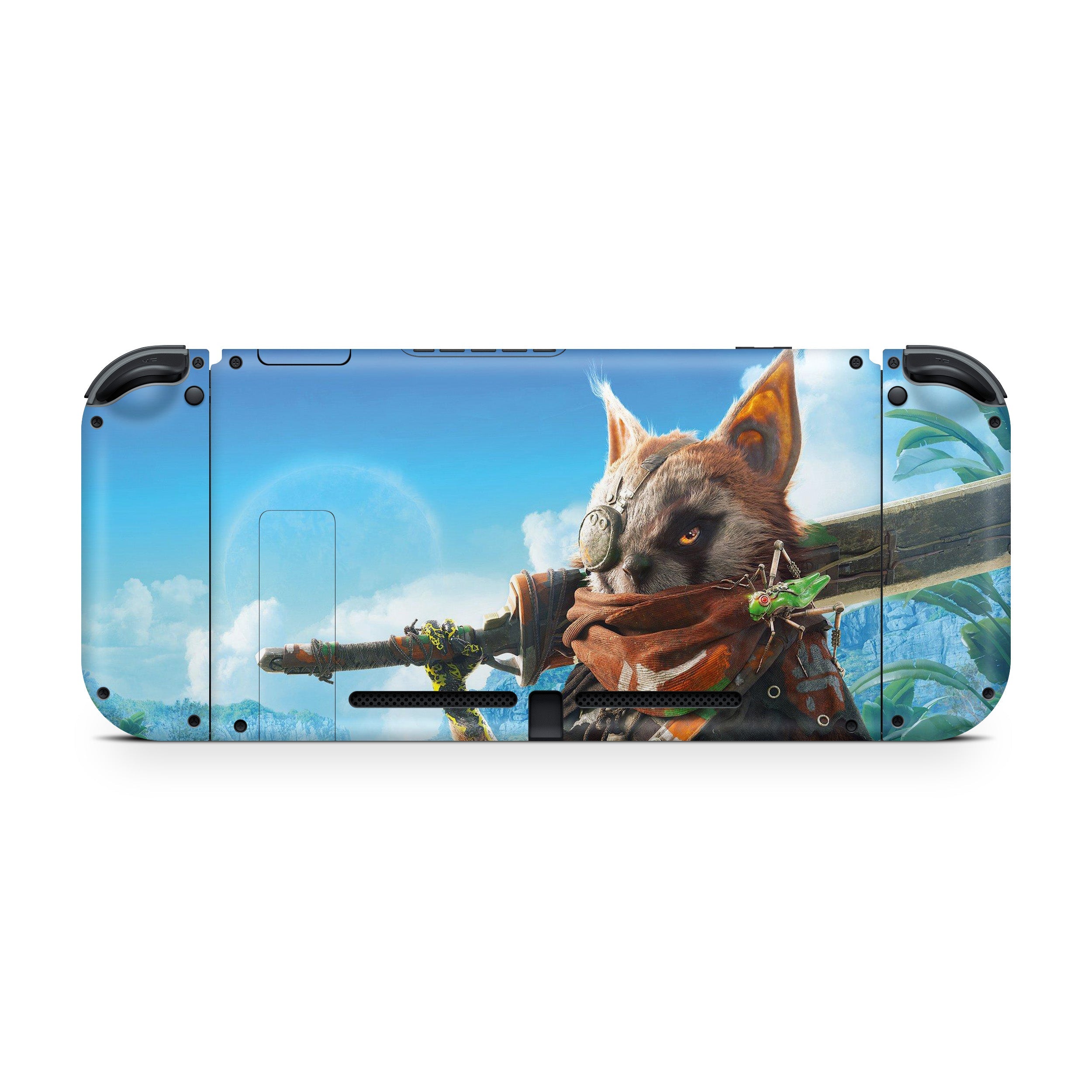 A video game skin featuring a Biomutant design for the Nintendo Switch.