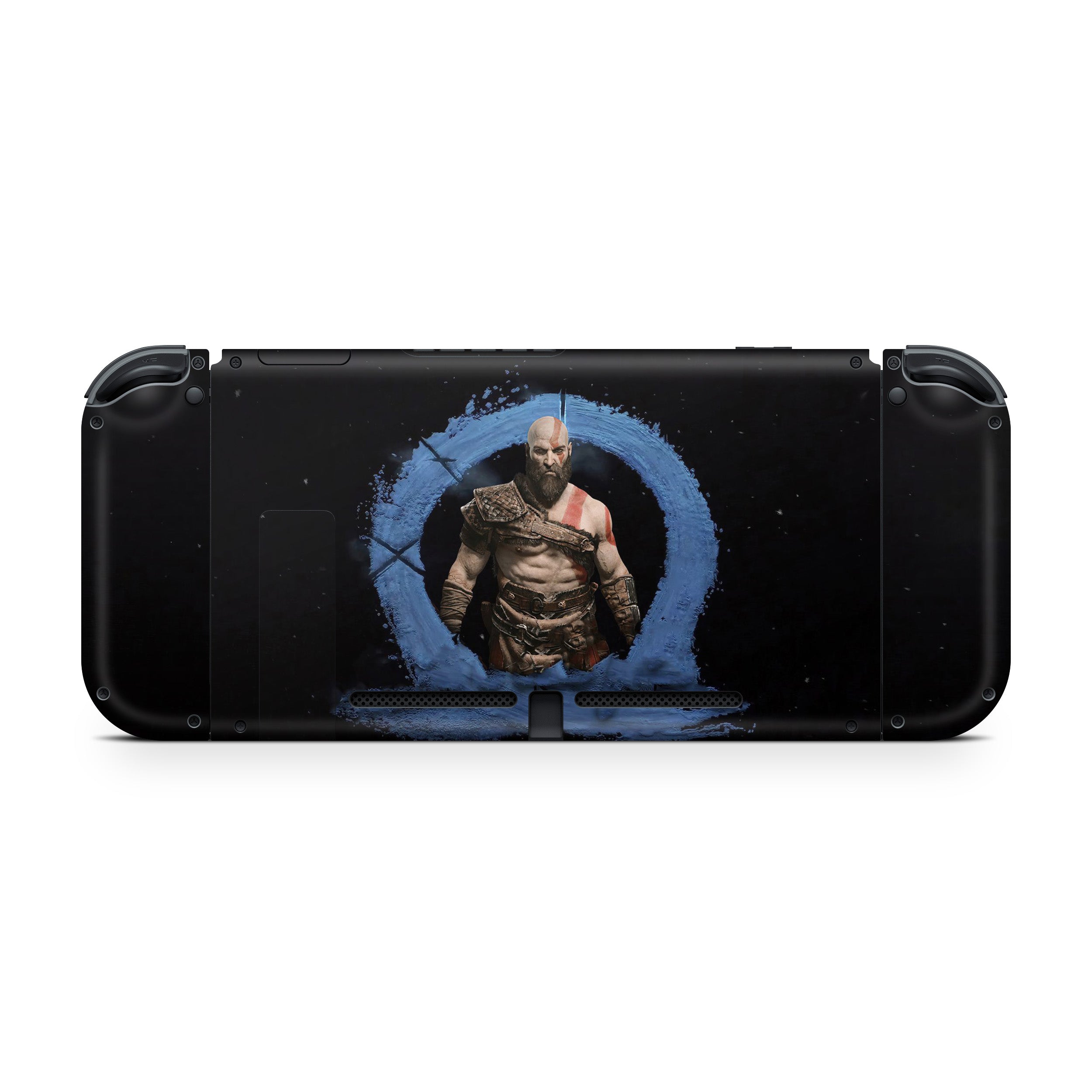 A video game skin featuring a God Of War Ragnarok design for the Nintendo Switch.