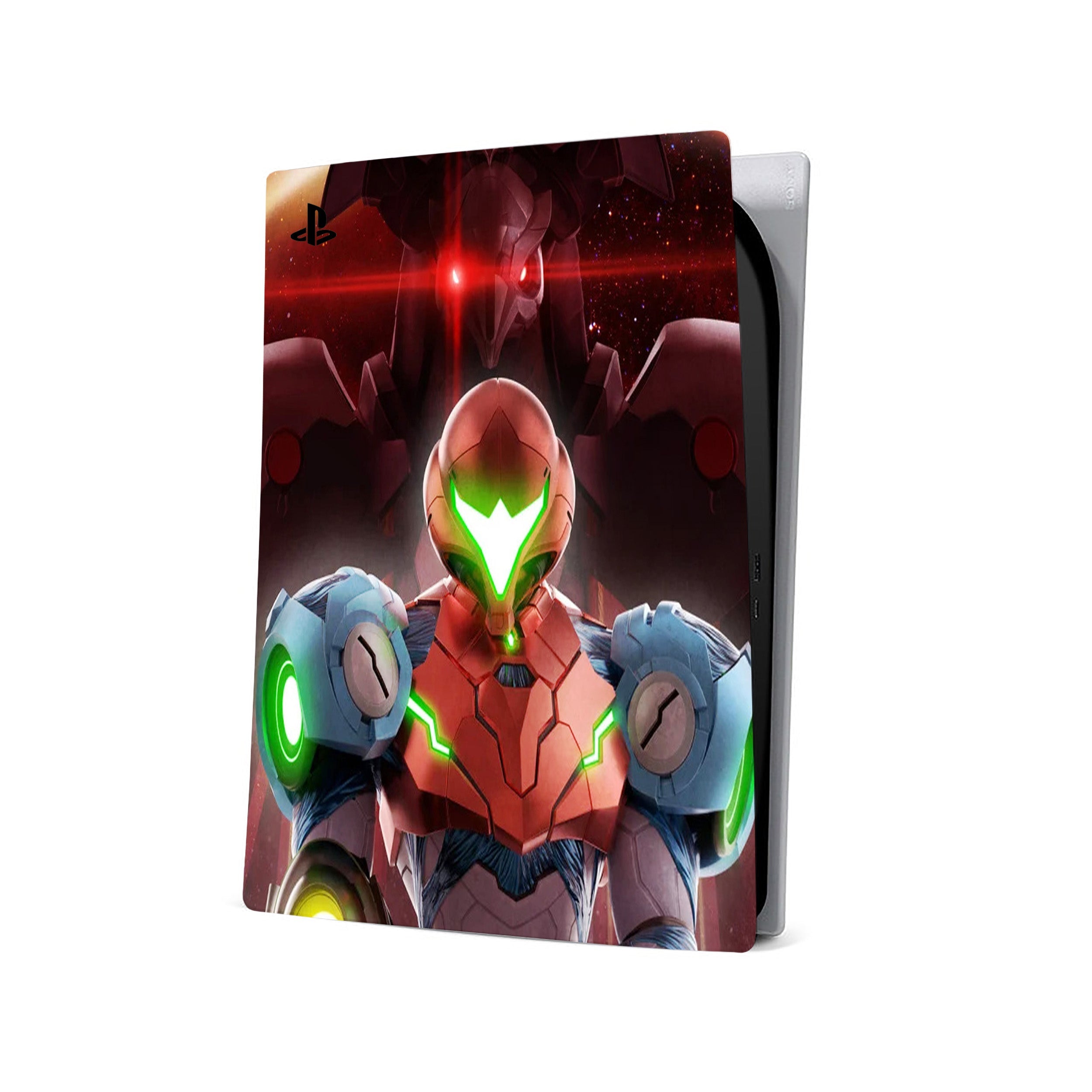 A video game skin featuring a Metroid Dread design for the PS5.