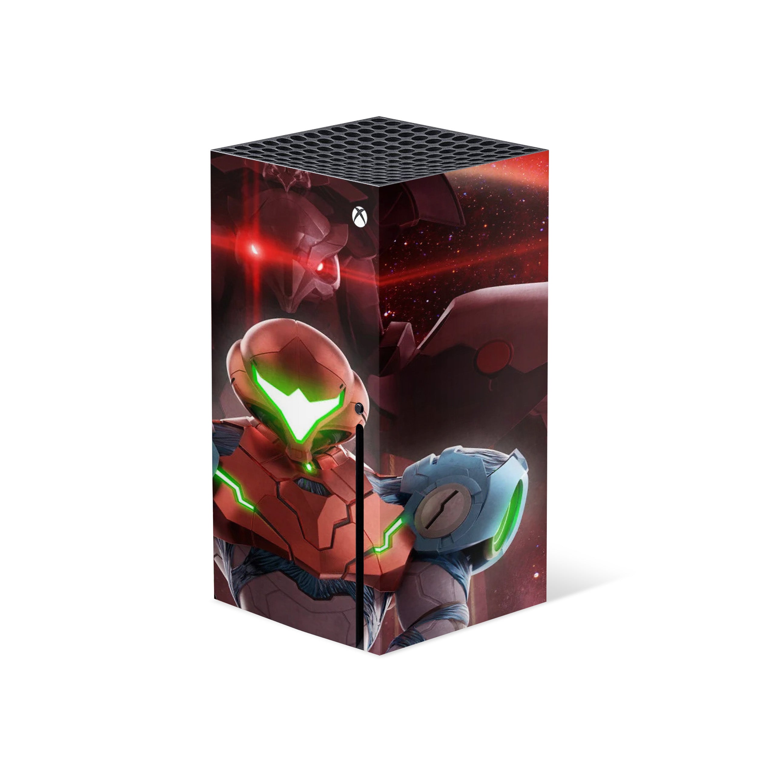 A video game skin featuring a Metroid Dread design for the Xbox Series X.