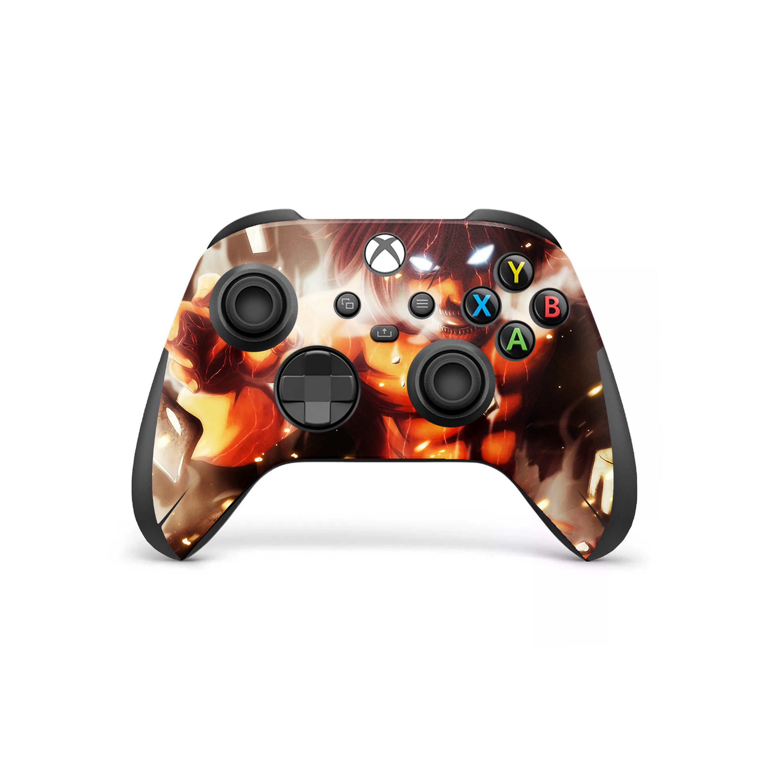A video game skin featuring a Attack On Titan Eren Yeager design for the Xbox Wireless Controller.