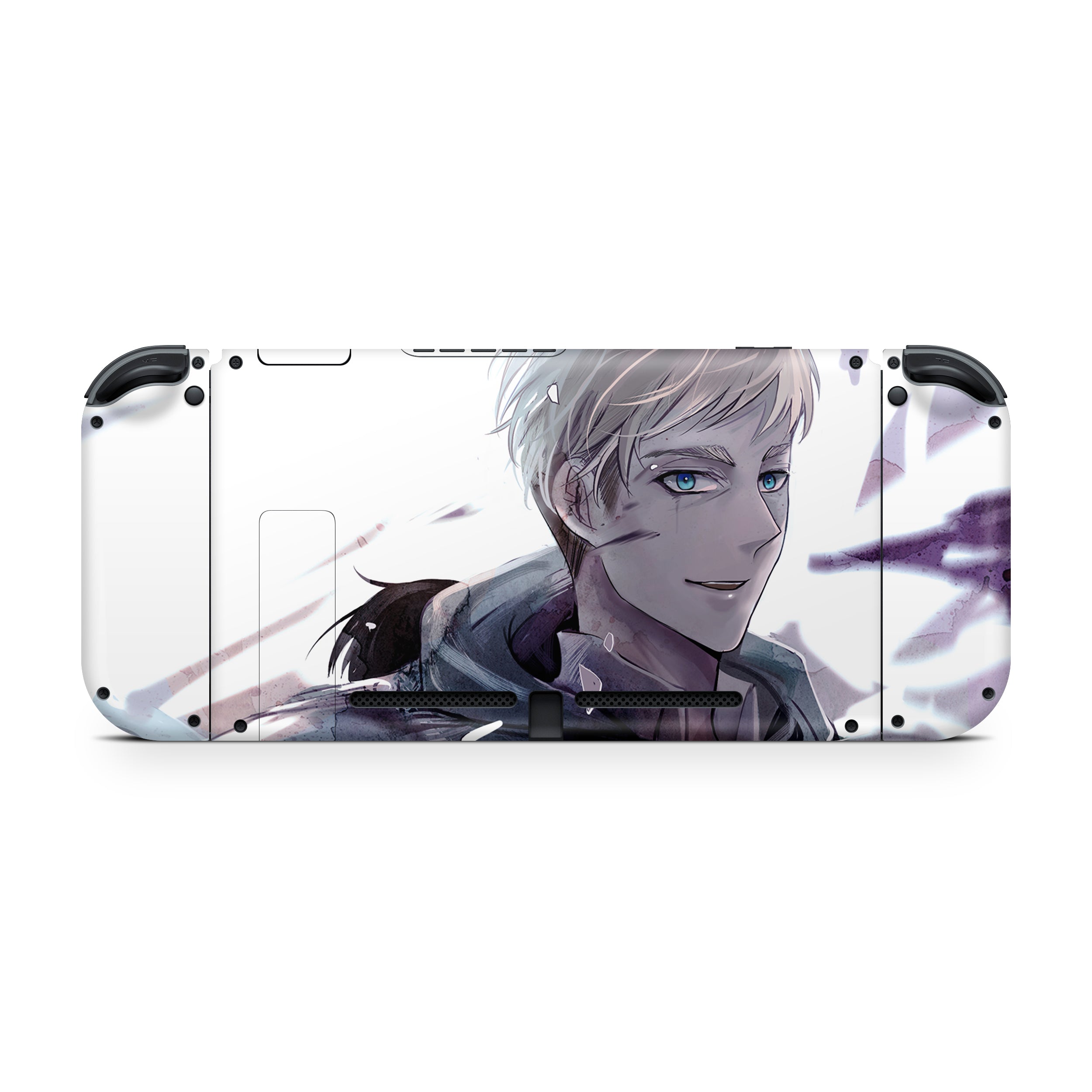 A video game skin featuring a Attack On Titan Erwin Smith design for the Nintendo Switch.