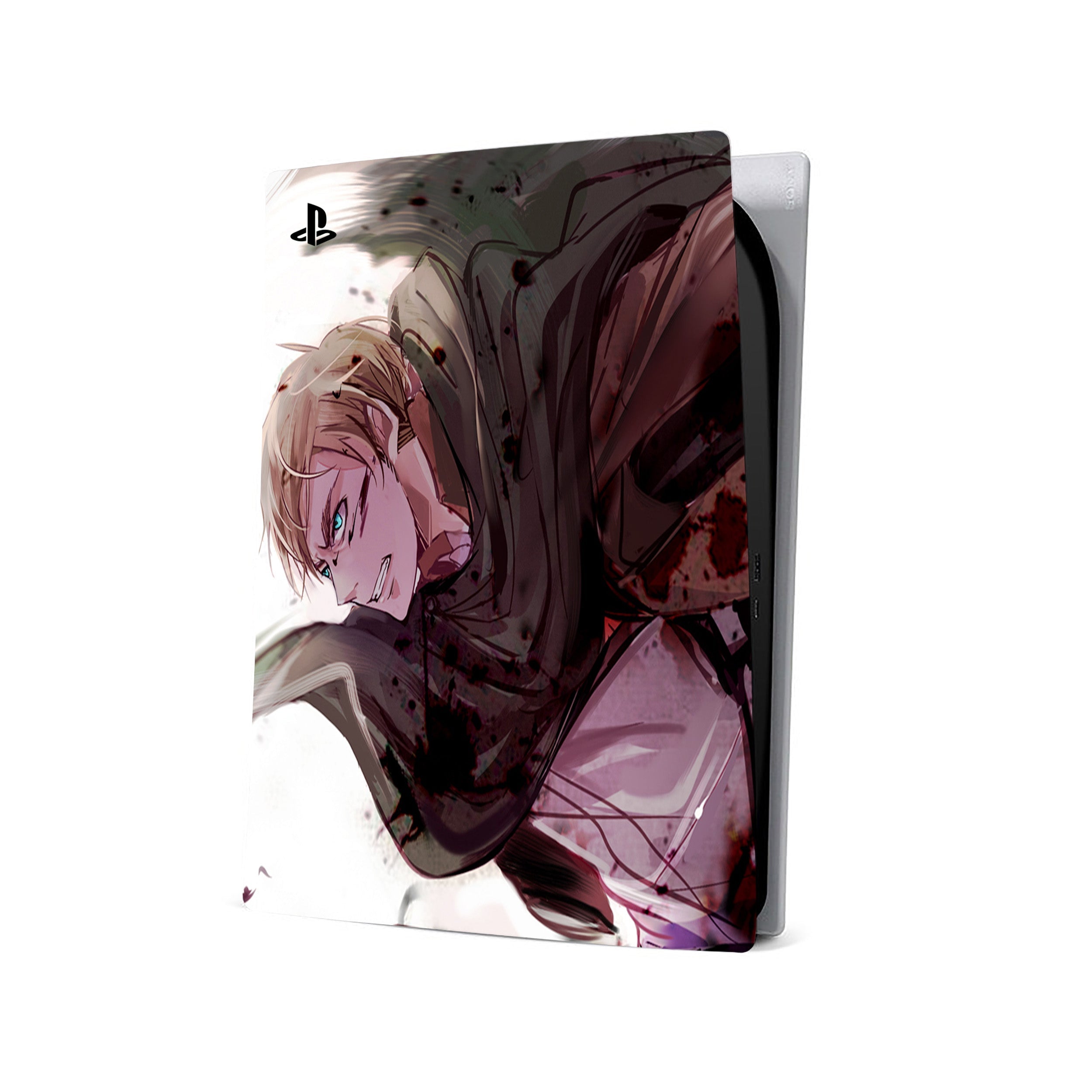 A video game skin featuring a Attack On Titan Erwin Smith design for the PS5.