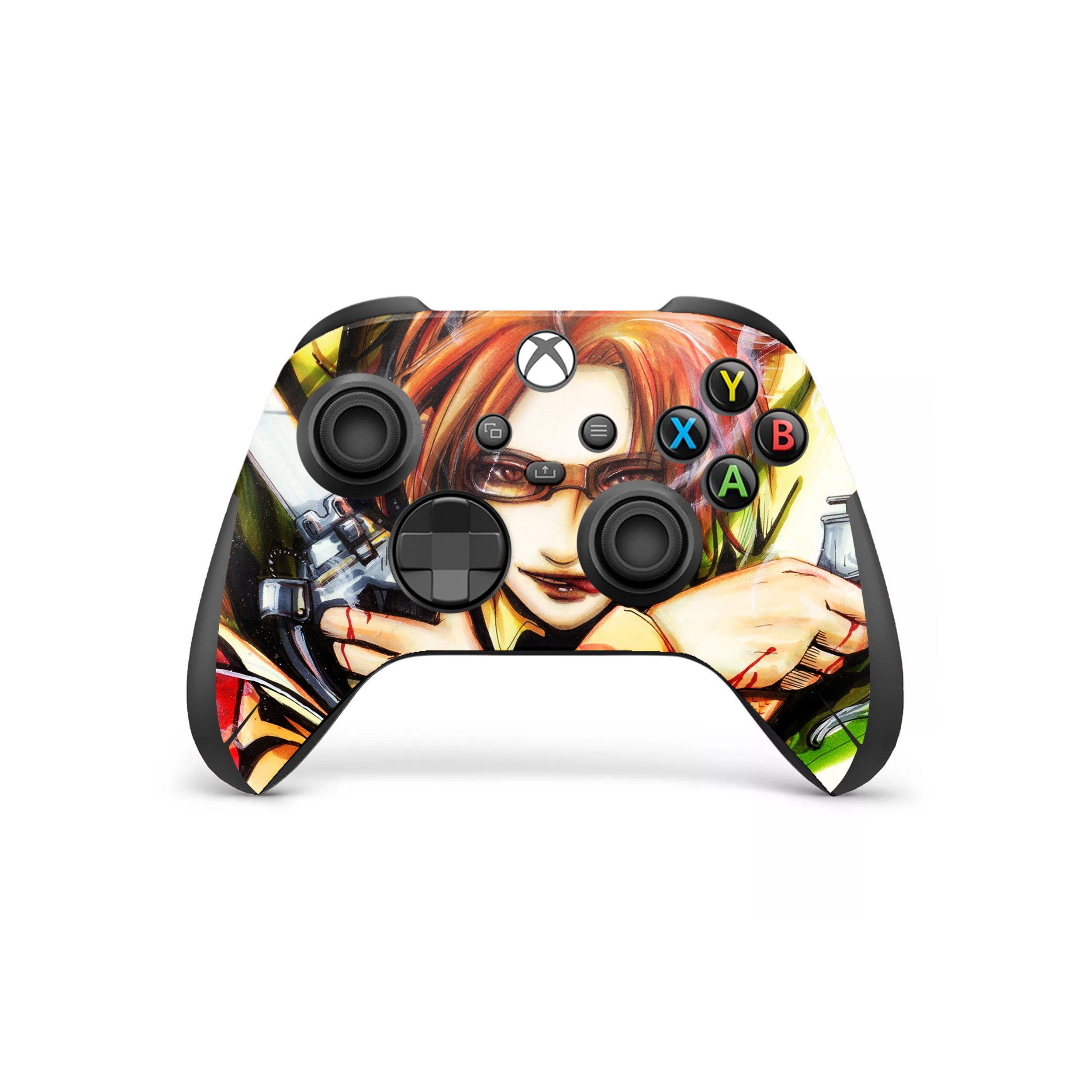 A video game skin featuring a Attack On Titan Hange Zoe design for the Xbox Wireless Controller.