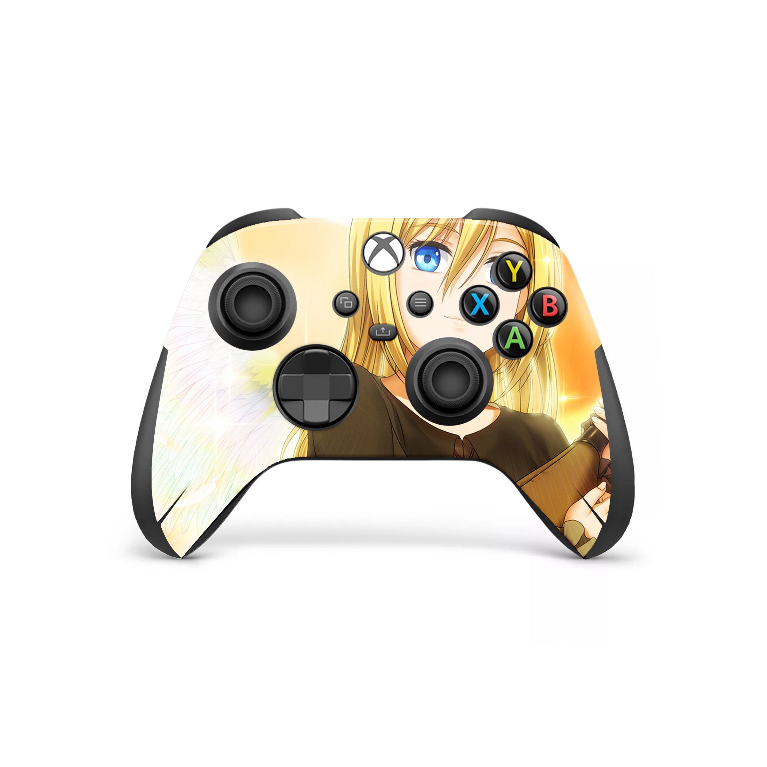 A video game skin featuring a Attack On Titan Historia Reiss design for the Xbox Wireless Controller.
