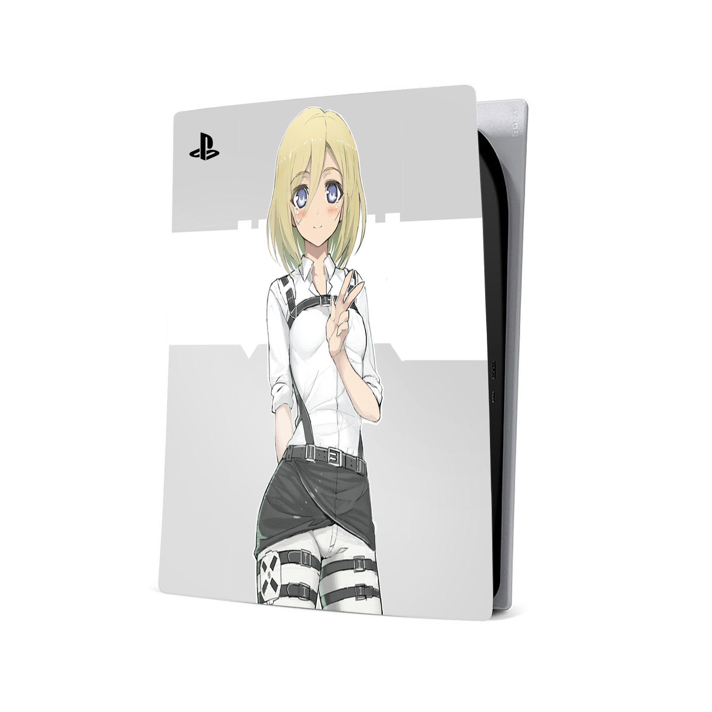 A video game skin featuring a Attack On Titan Historia Reiss design for the PS5.