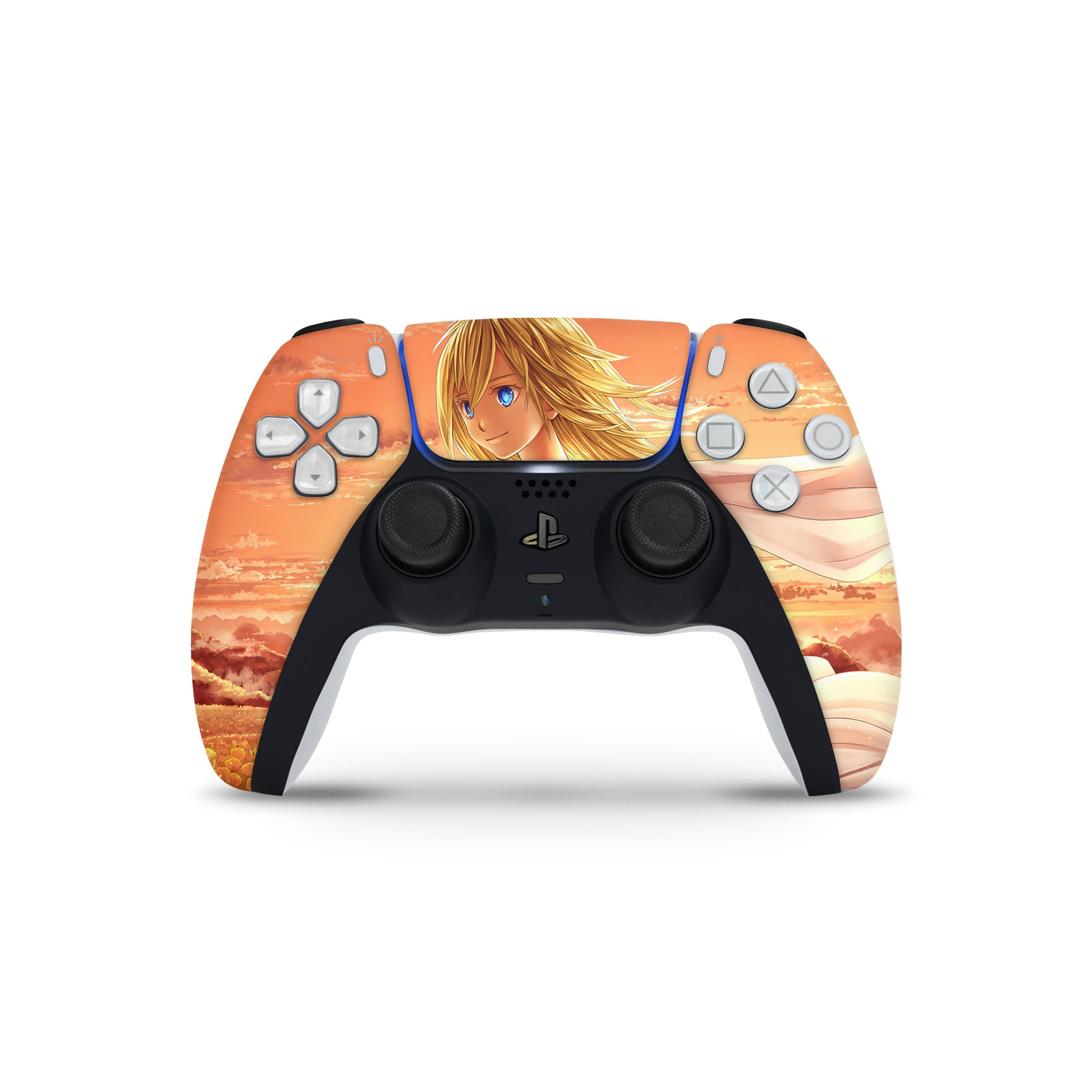 A video game skin featuring a Attack On Titan Historia Reiss design for the PS5 DualSense Controller.