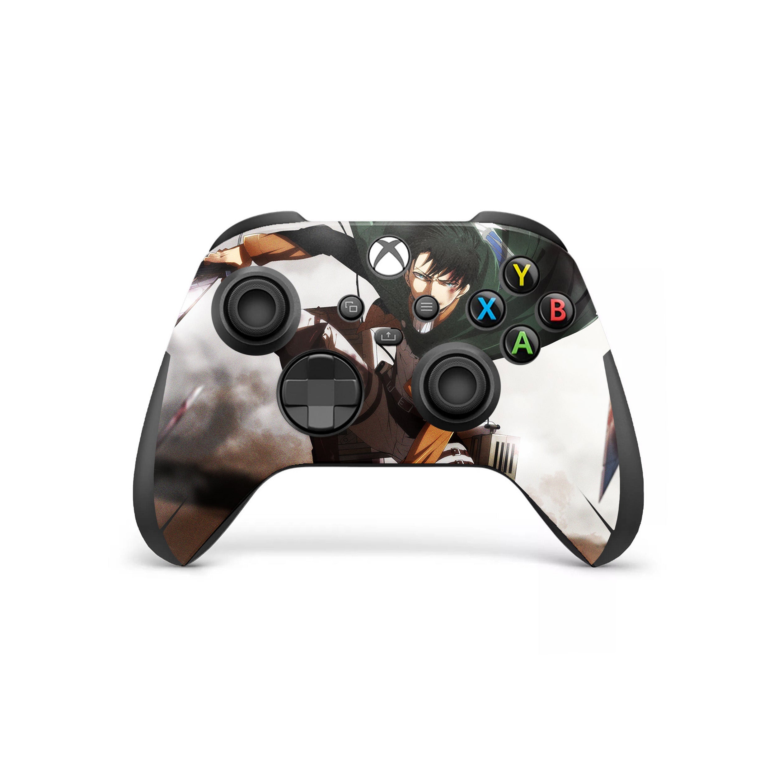 A video game skin featuring a Attack On Titan Levi Ackerman design for the Xbox Wireless Controller.