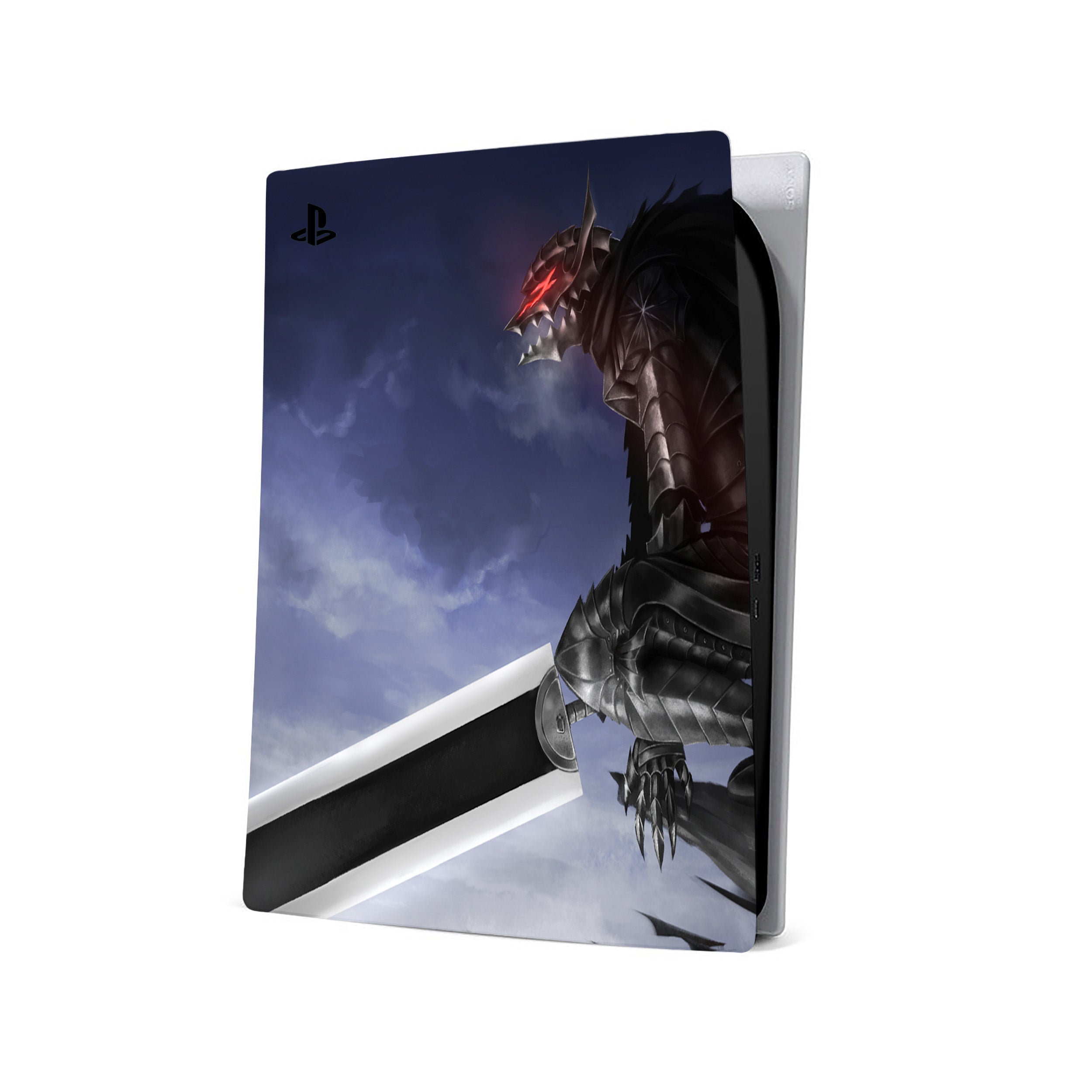 A video game skin featuring a Berserk Guts design for the PS5.