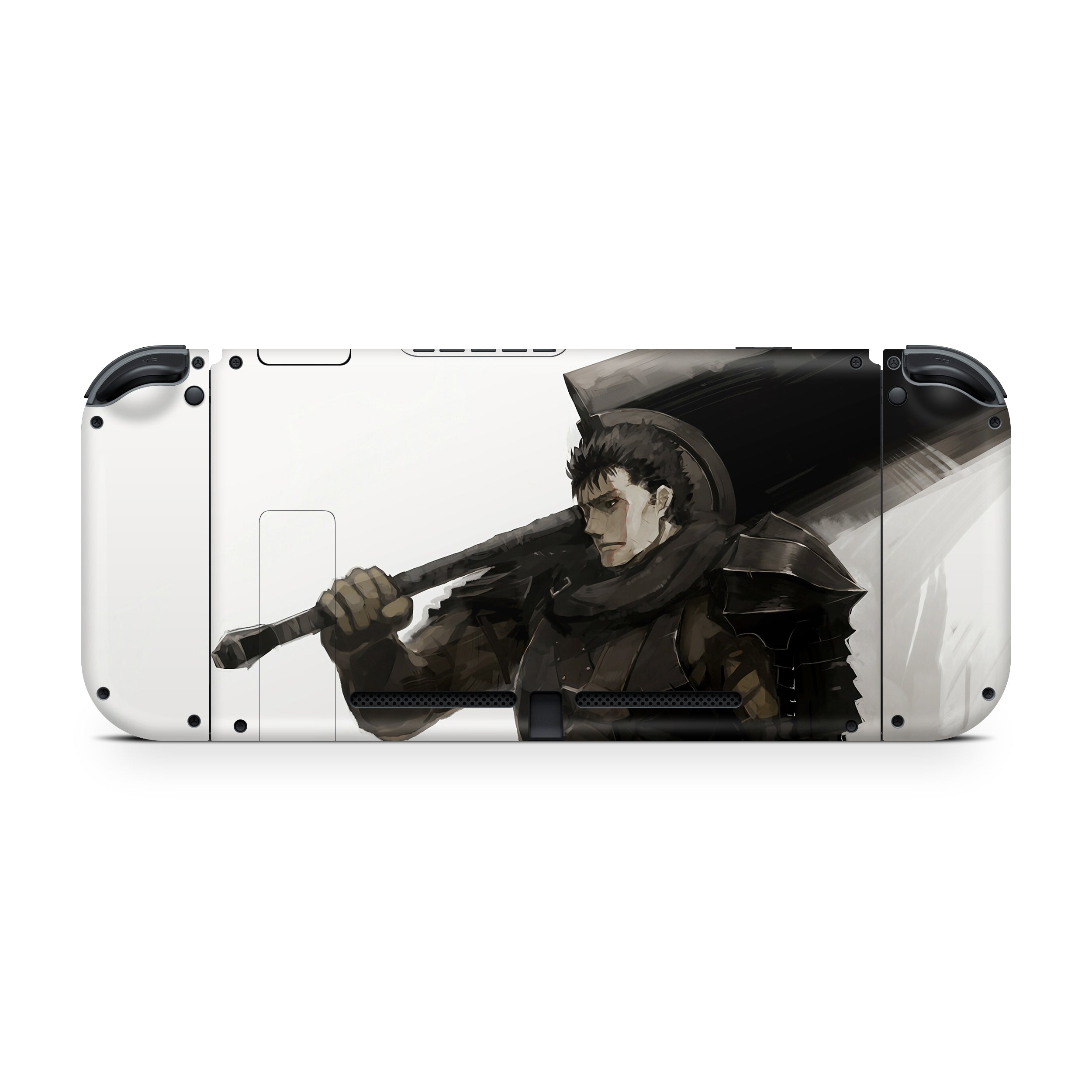 A video game skin featuring a Berserk Guts design for the Nintendo Switch.