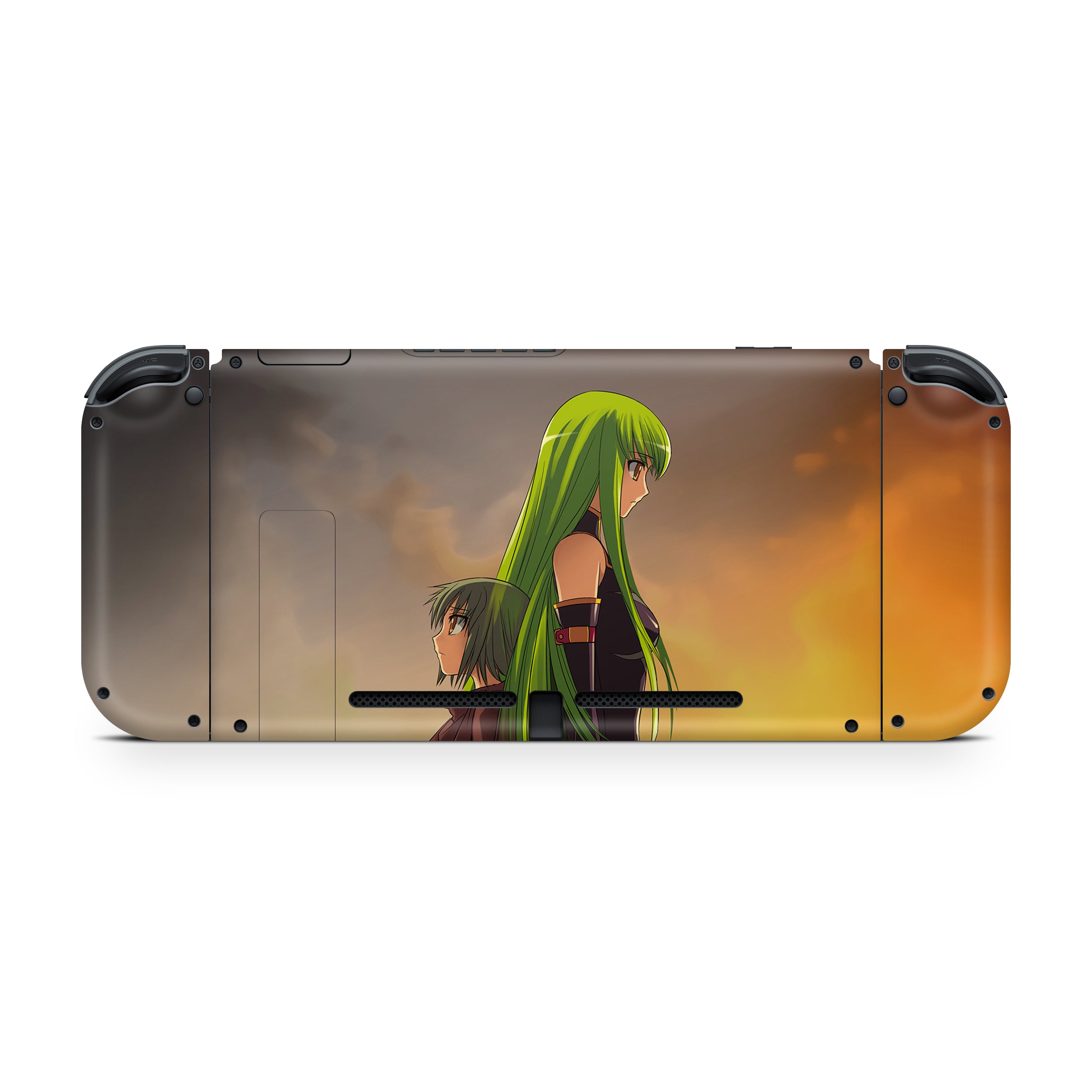 A video game skin featuring a Code Geass CC design for the Nintendo Switch.