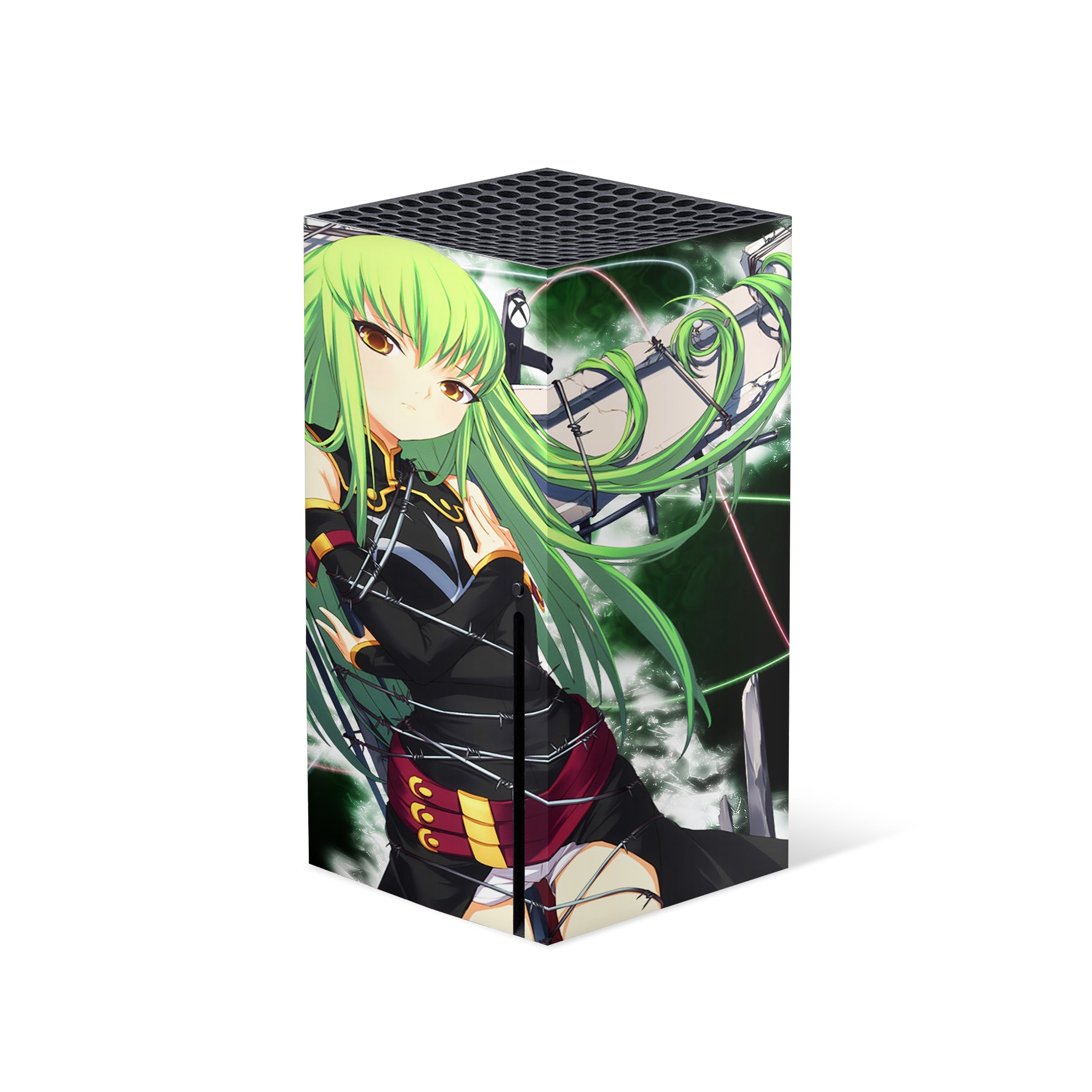 A video game skin featuring a Code Geass CC design for the Xbox Series X.