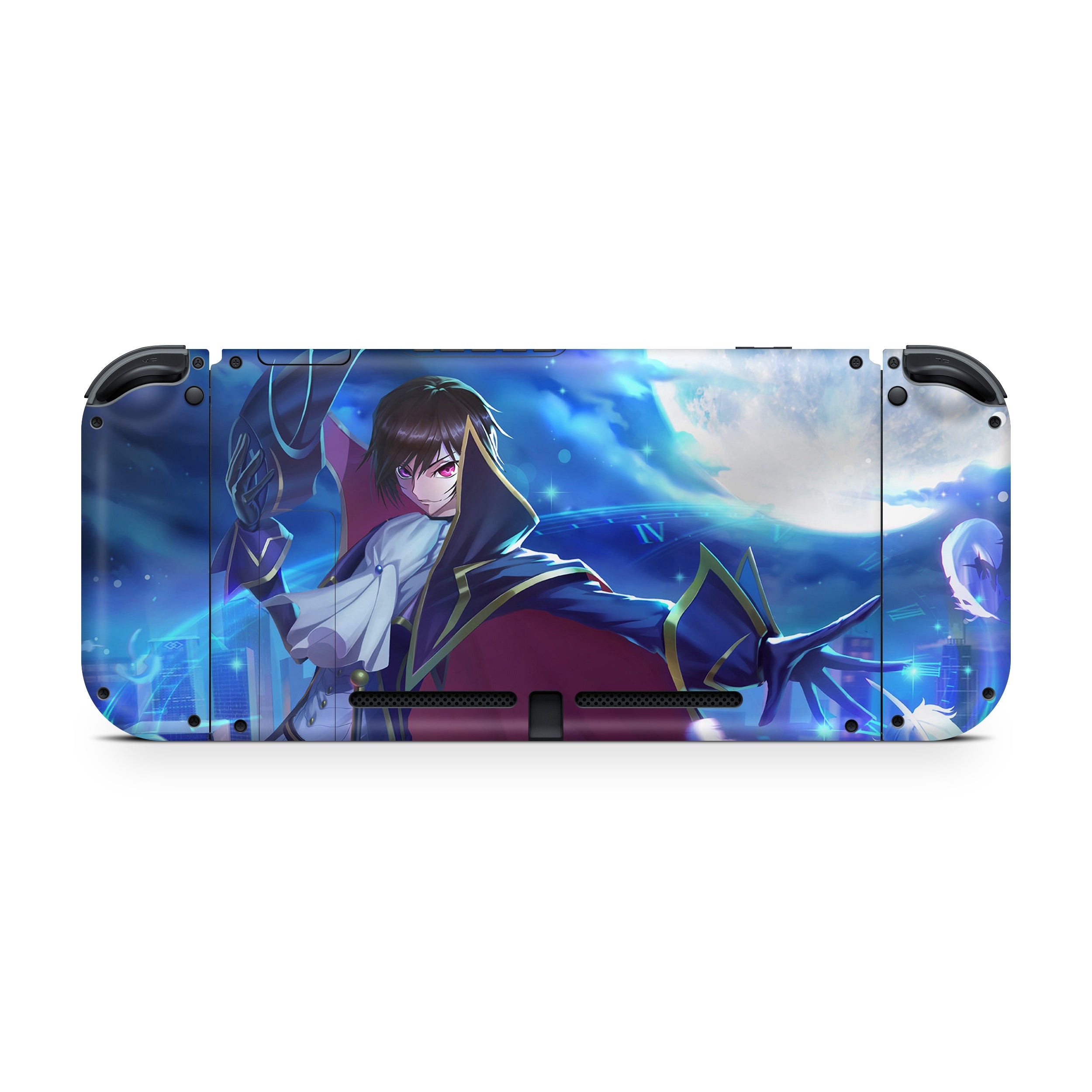 A video game skin featuring a Code Geass Lelouch Lamperoug design for the Nintendo Switch.