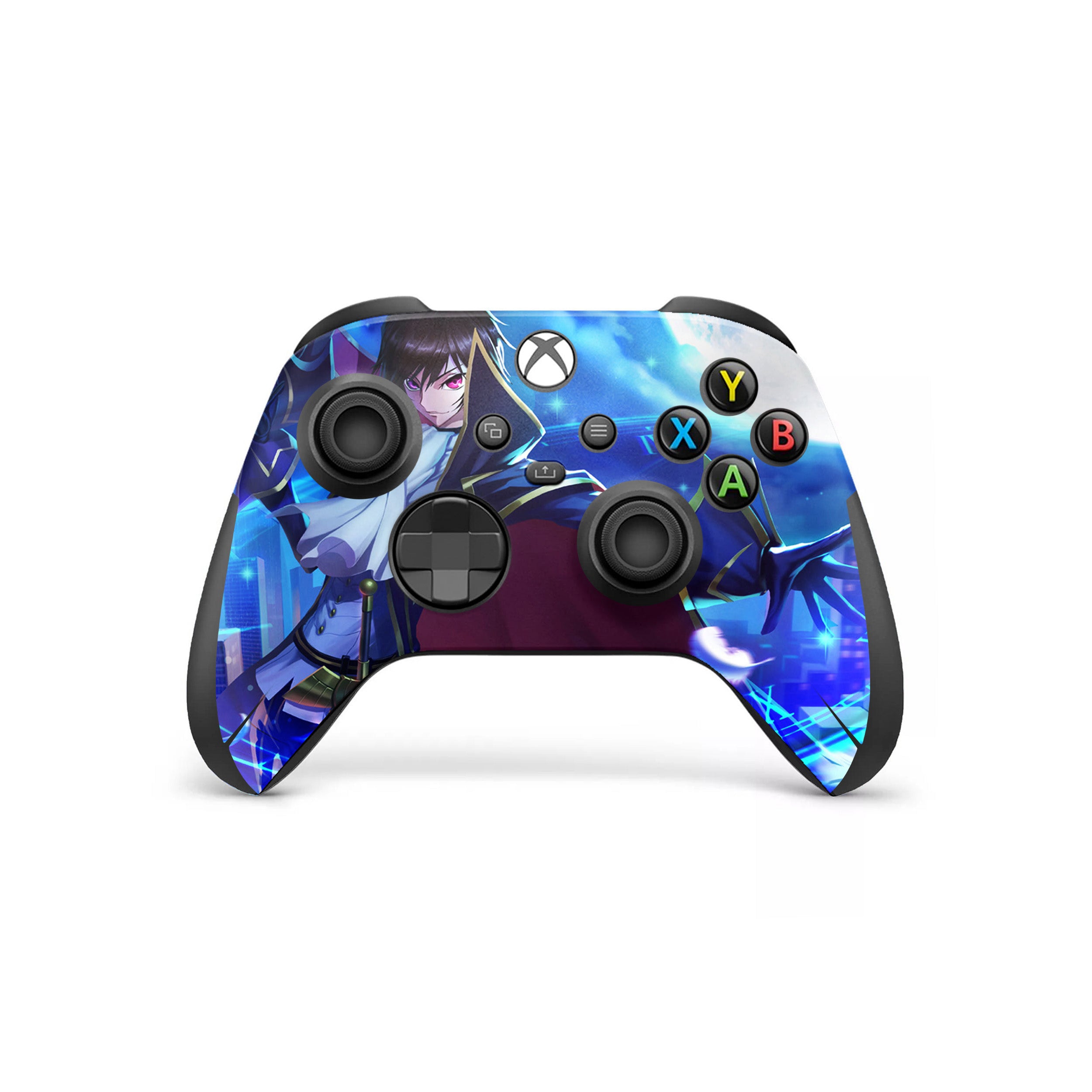 A video game skin featuring a Code Geass Lelouch Lamperoug design for the Xbox Wireless Controller.