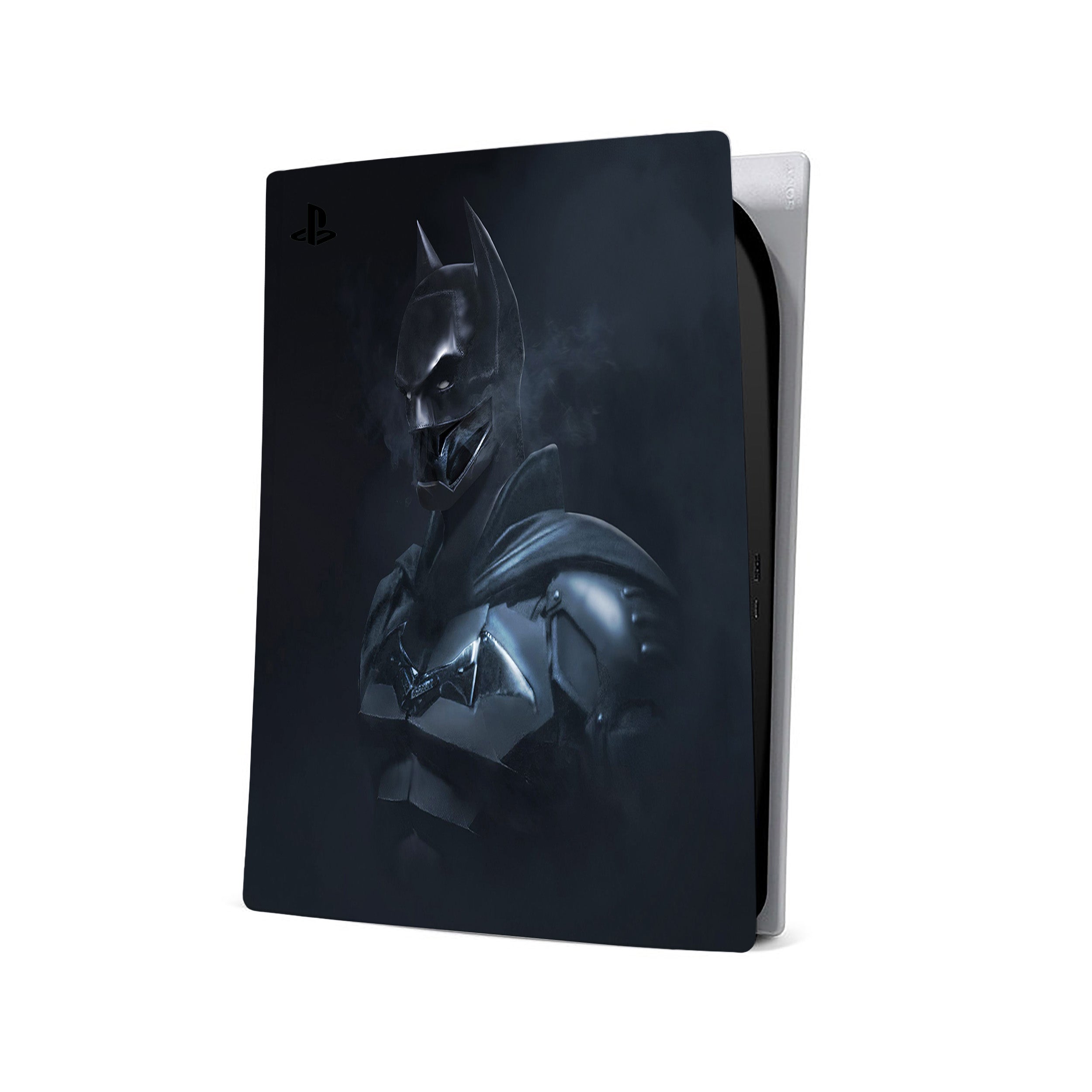 A video game skin featuring a DC Comics Batman design for the PS5.