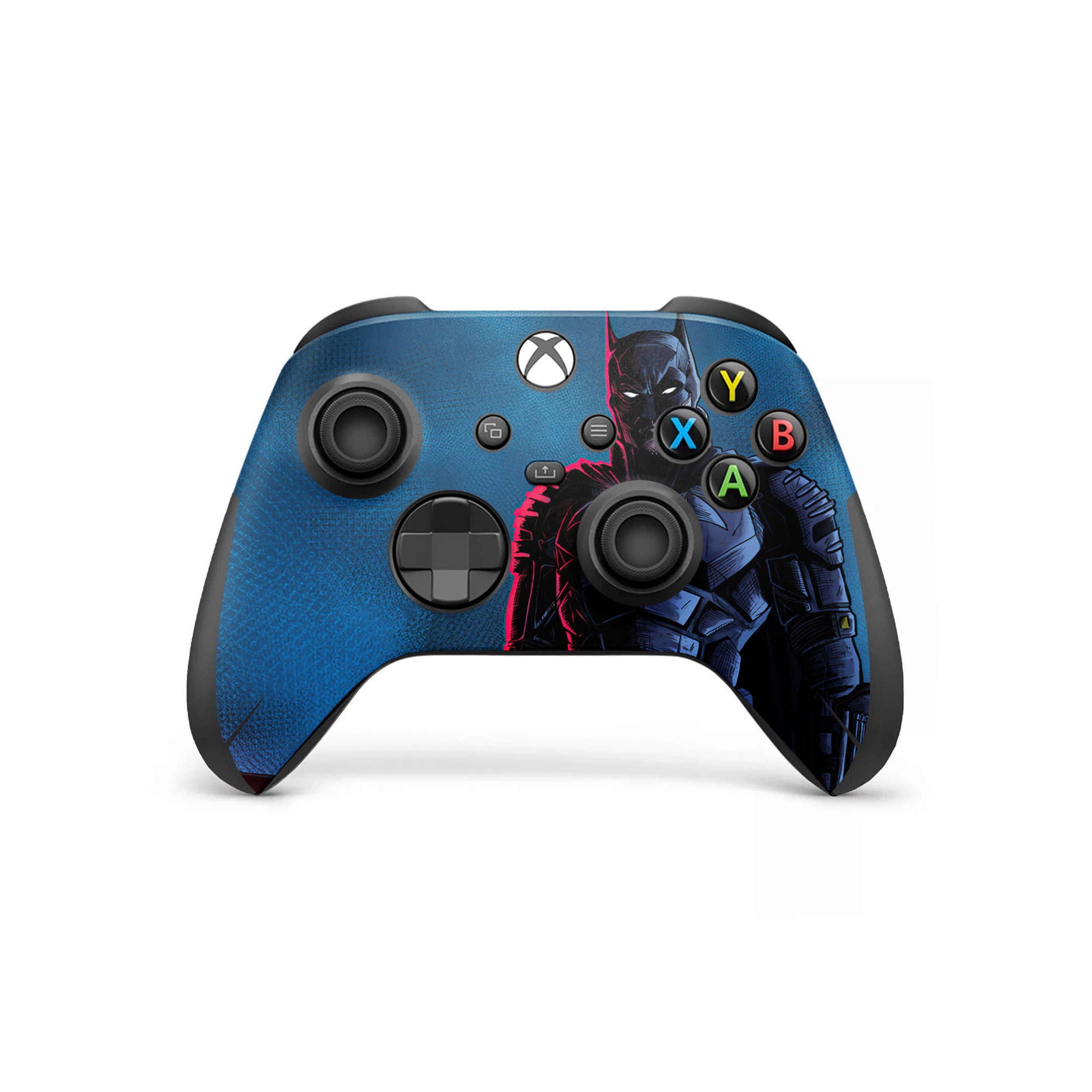 A video game skin featuring a DC Comics Batman design for the Xbox Wireless Controller.