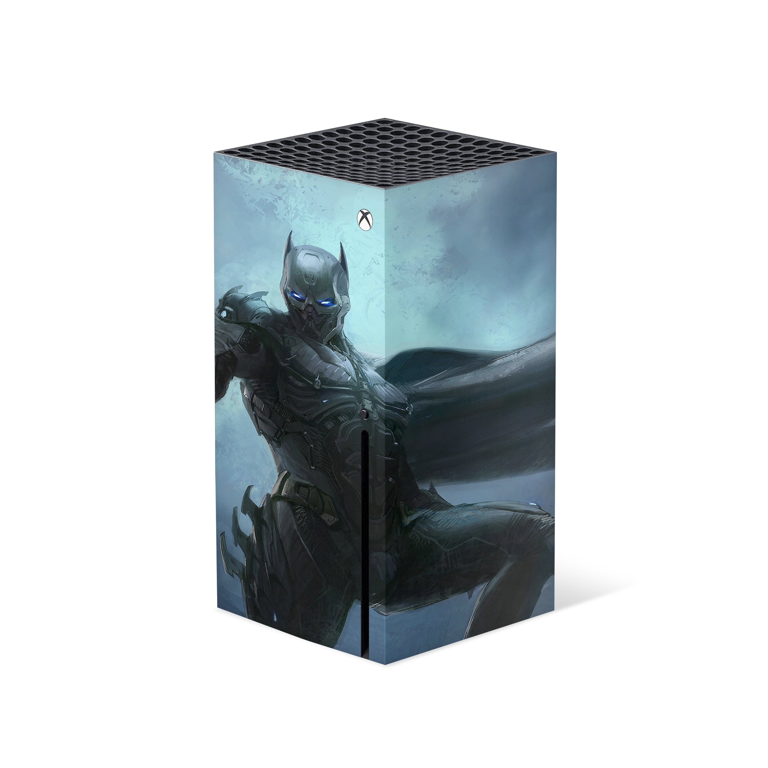 A video game skin featuring a DC Comics Batman design for the Xbox Series X.